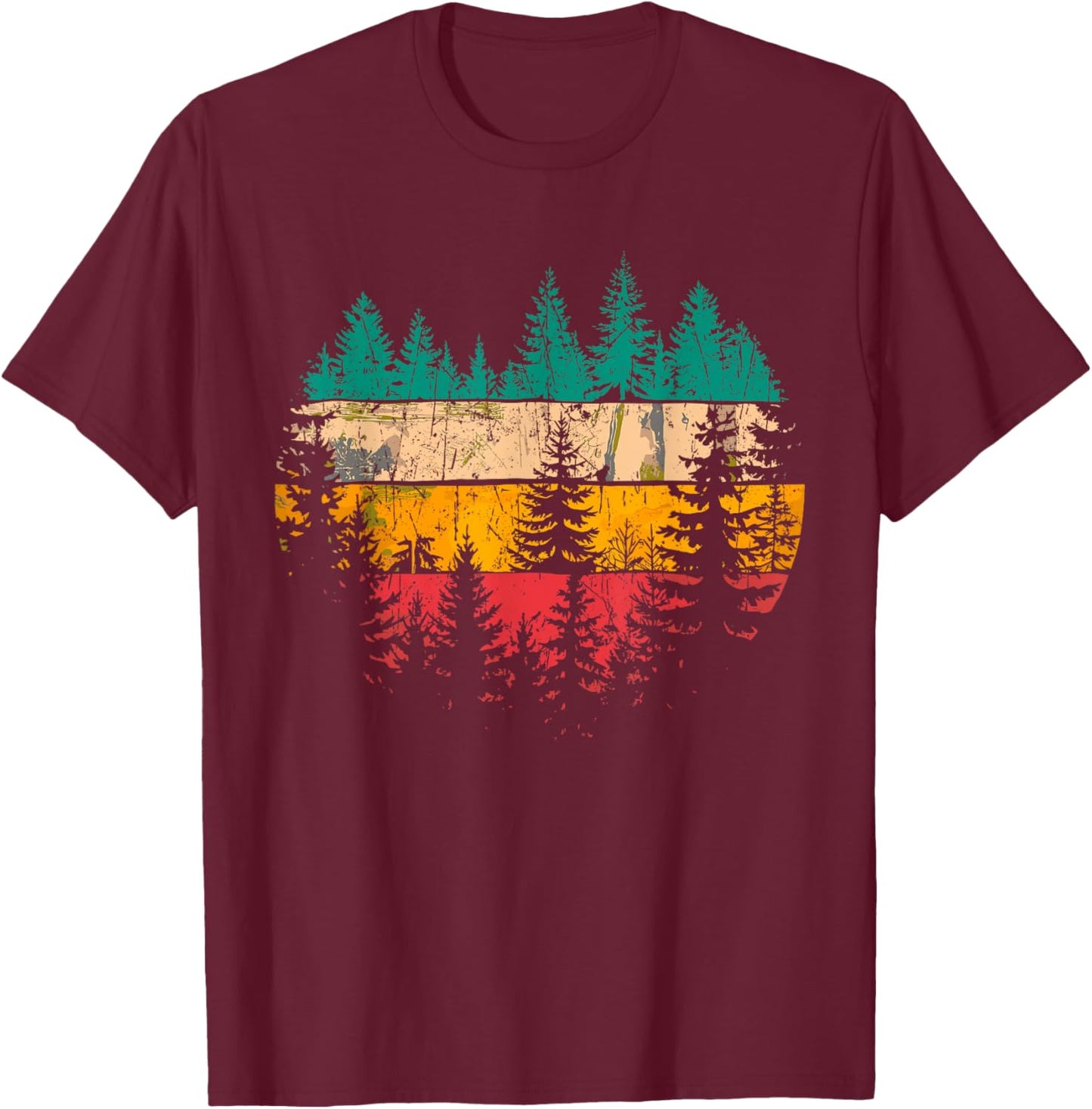 Trees Outdoors Nature Wildlife Forest T-Shirt - T-Shirt | Maroon