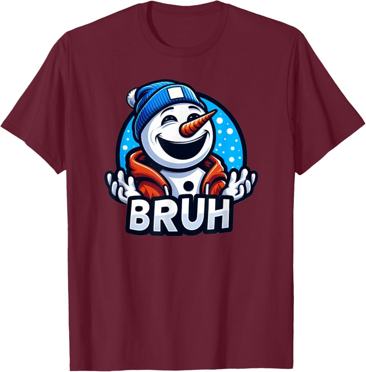 Cool Snowman Bruh Winter Gear T-Shirt - T-Shirt | Maroon