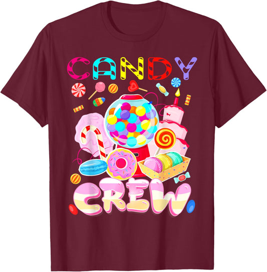 Candy Land Candy Crew Party Halloween Costumes Adult Women T-Shirt - T-Shirt | Maroon