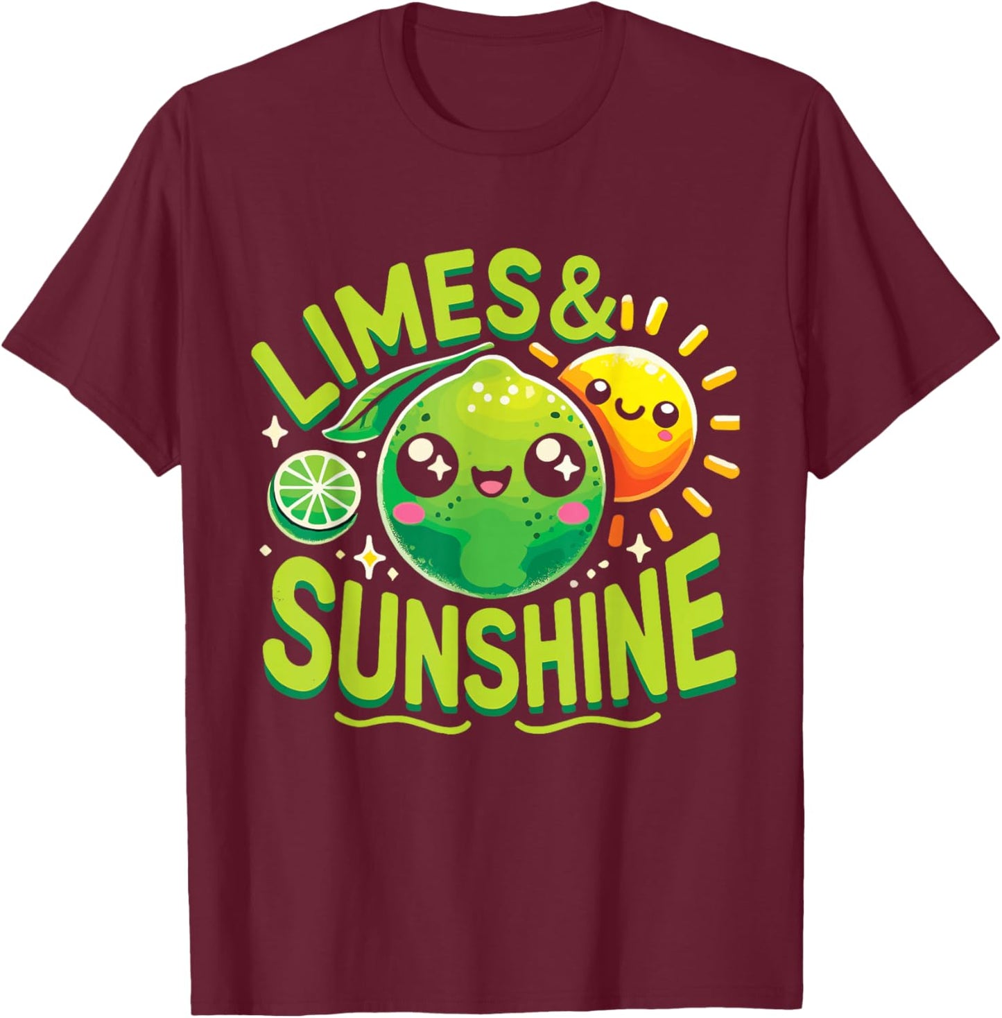 Limes & Sunshine T-Shirt - T-Shirt | Maroon