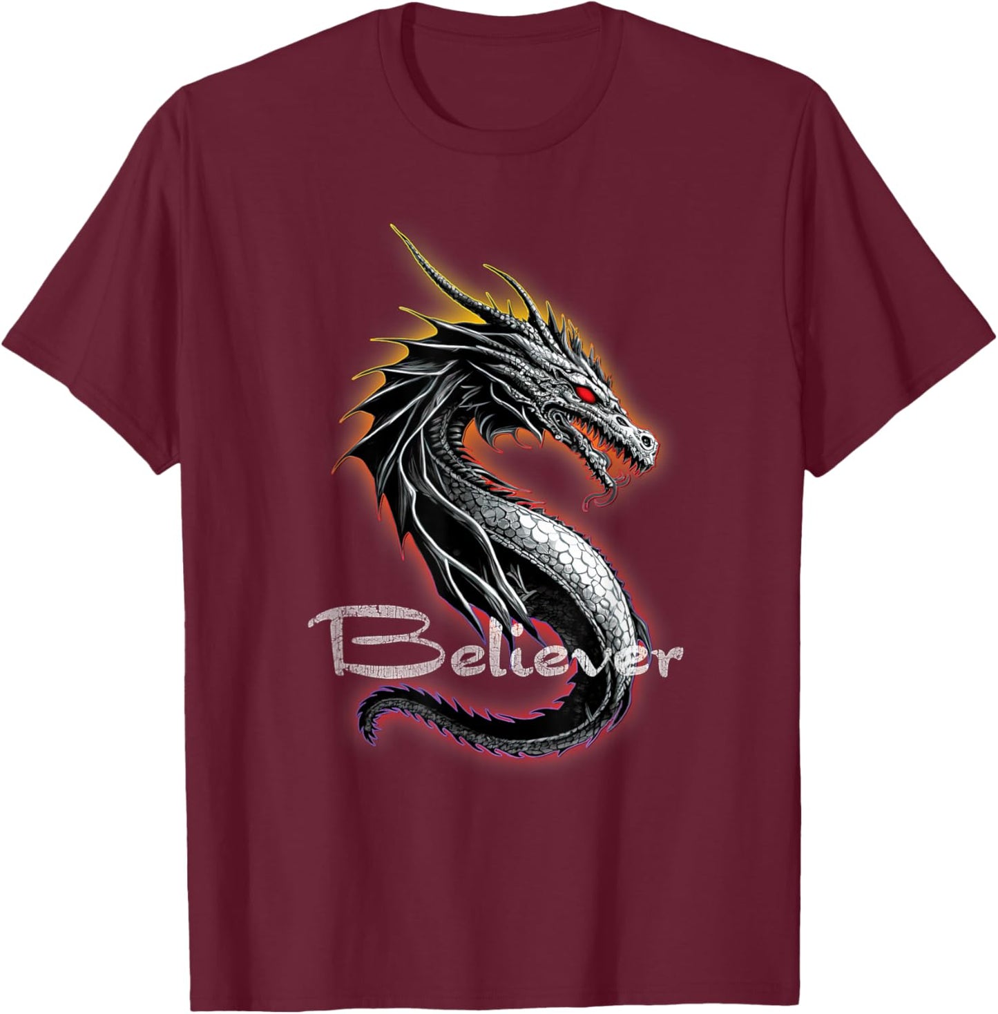 Dragon Believer - Imagine This Gift Dragon Fans T-Shirt - T-Shirt | Maroon