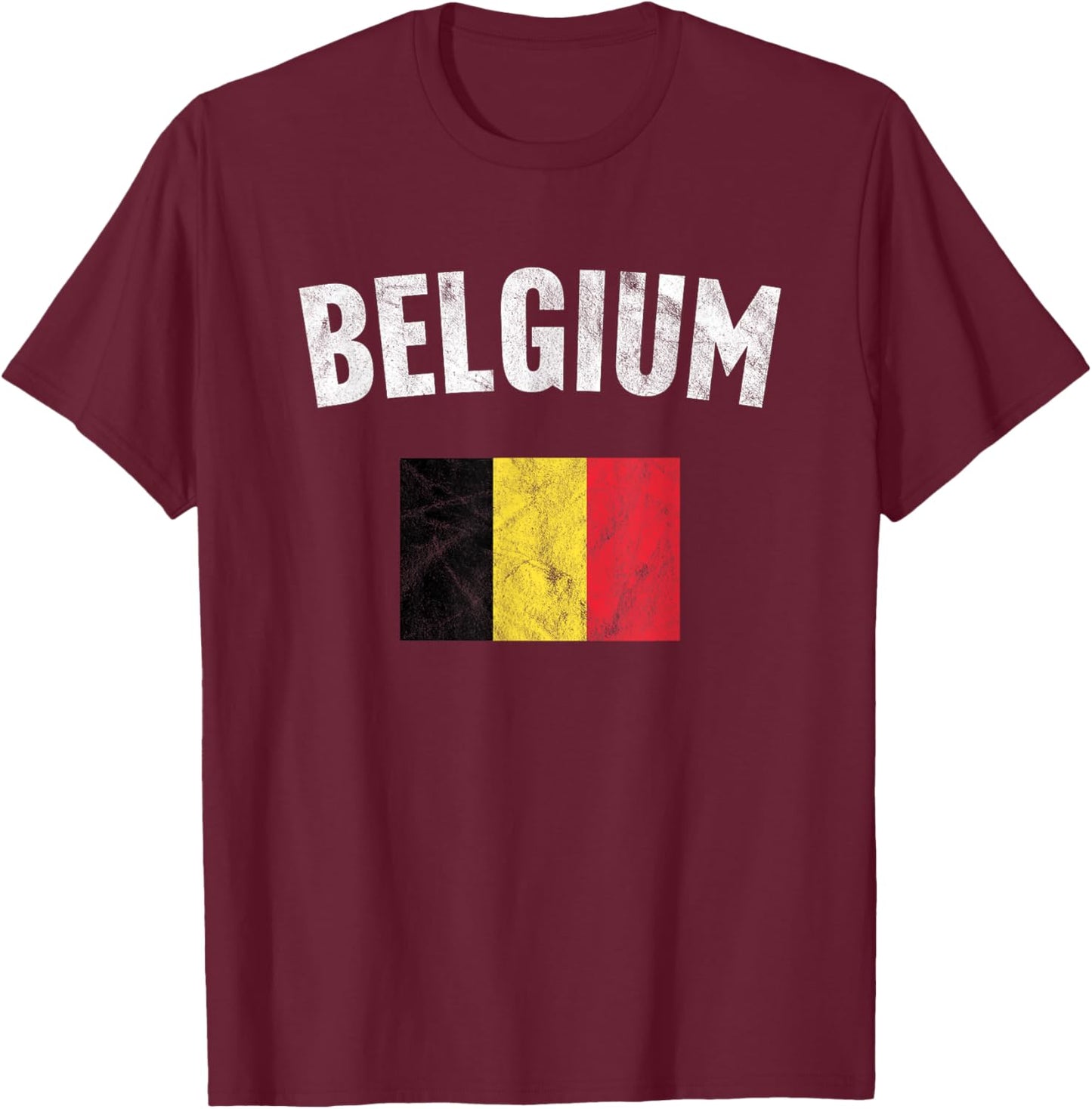 Belgium Flag T-Shirt - T-Shirt | Maroon