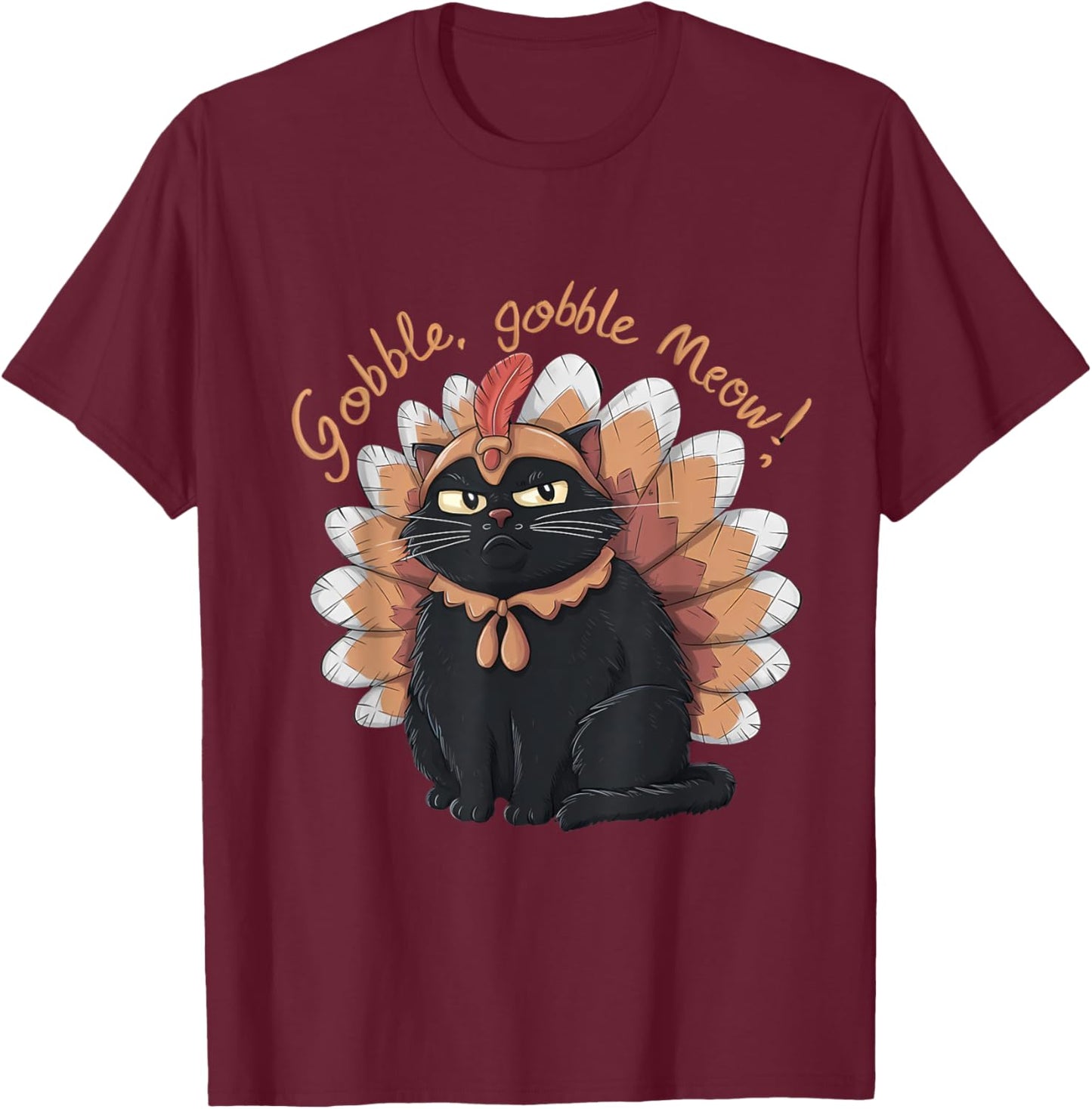 Celebrate Thanksgiving Funny Cat Dressed as Turkey Lovers T-Shirt - T-Shirt | Maroon