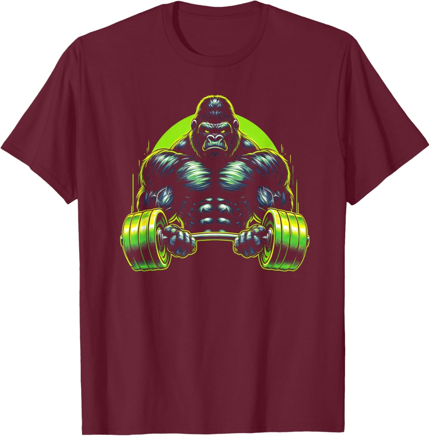 Gorilla Monkey Gym Wear Bodybuilding Workout Motivation T-Shirt - T-Shirt | Maroon