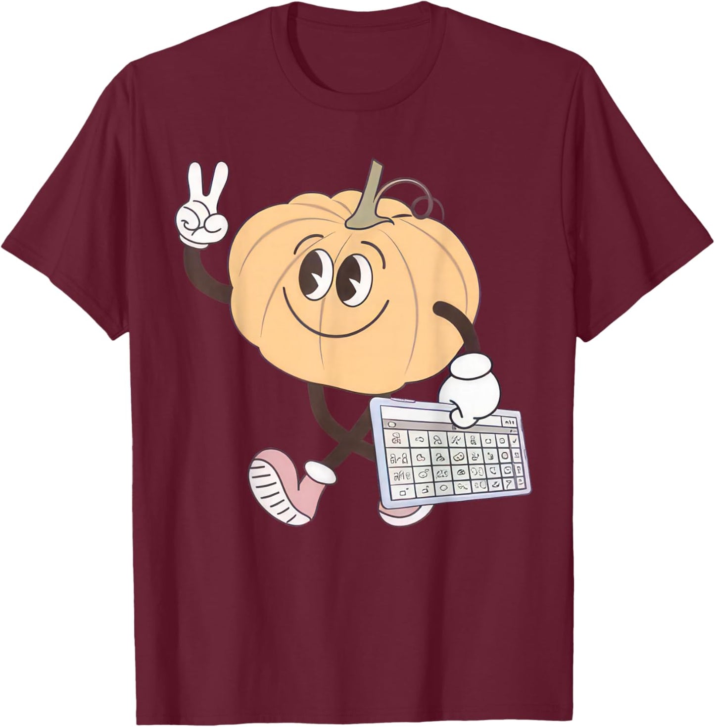 Awareness Fall Pumpkin AAC Device Autism Special Halloween T-Shirt - T-Shirt | Maroon
