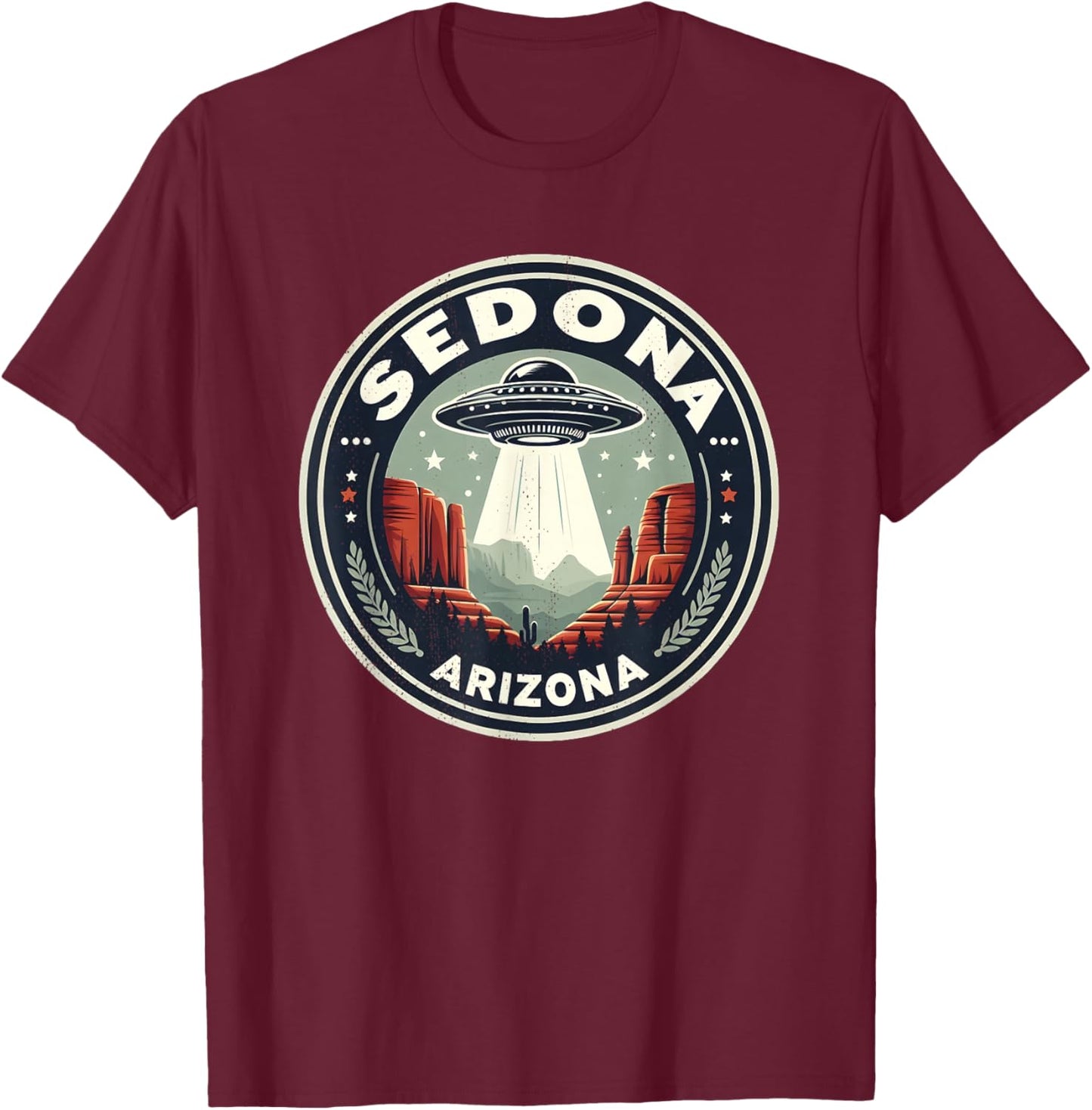 Mystical Sedona UFO in Sedona Arizona T-Shirt - T-Shirt | Maroon