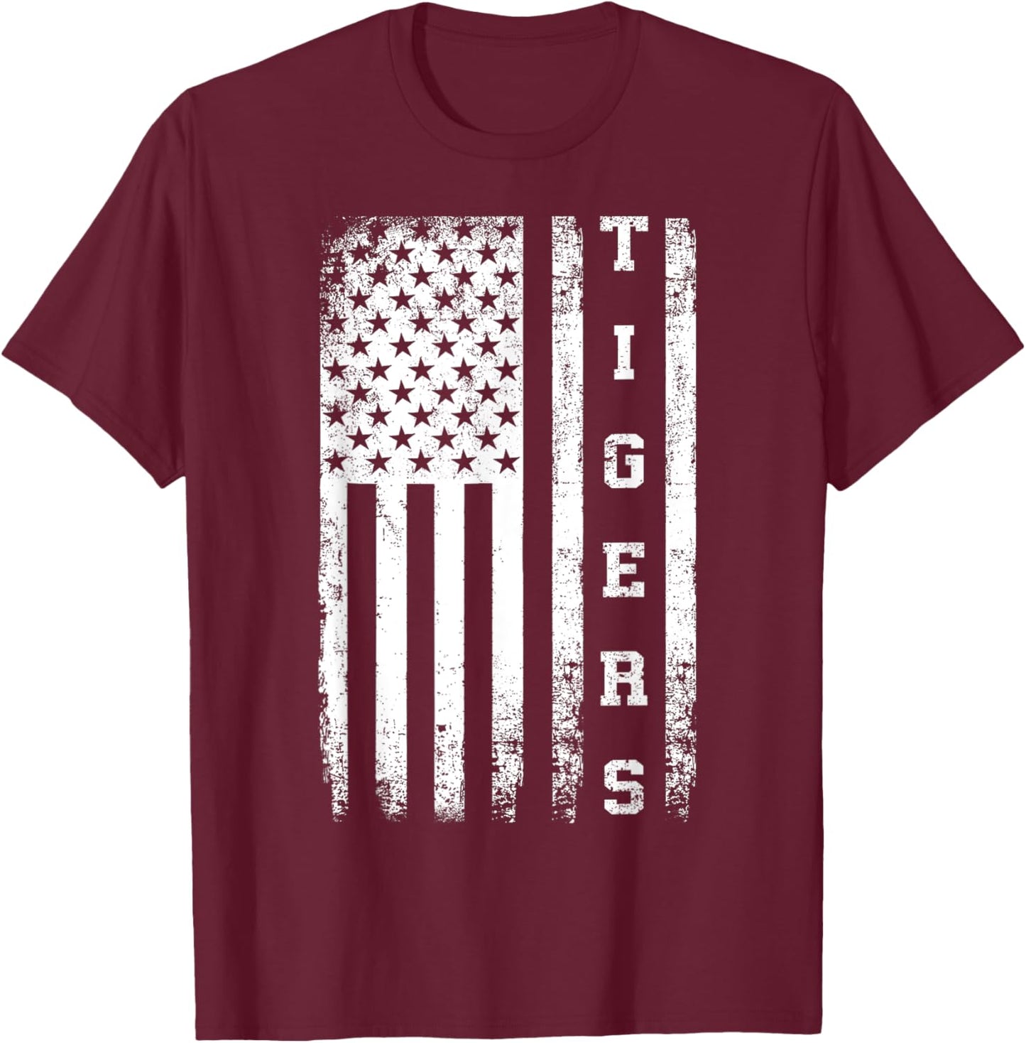 Tigers School Sports Fan Team Spirit Mascot Cute T-Shirt - T-Shirt | Maroon