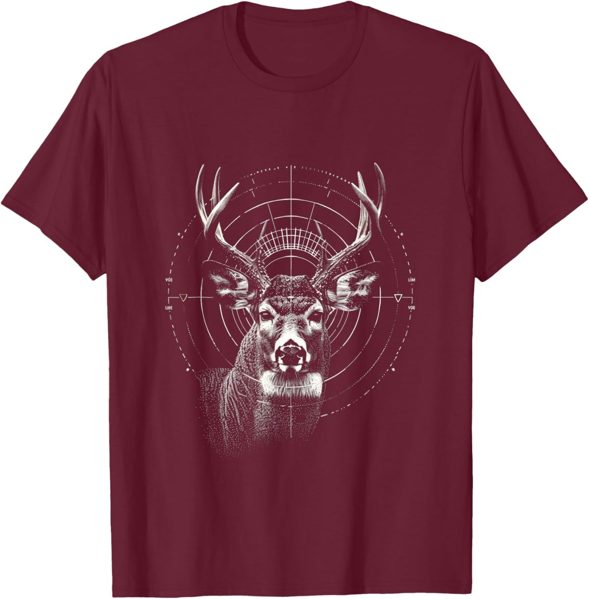 Deer Hunting Crosshairs Big Buck Deer hunting T-Shirt - T-Shirt | Maroon