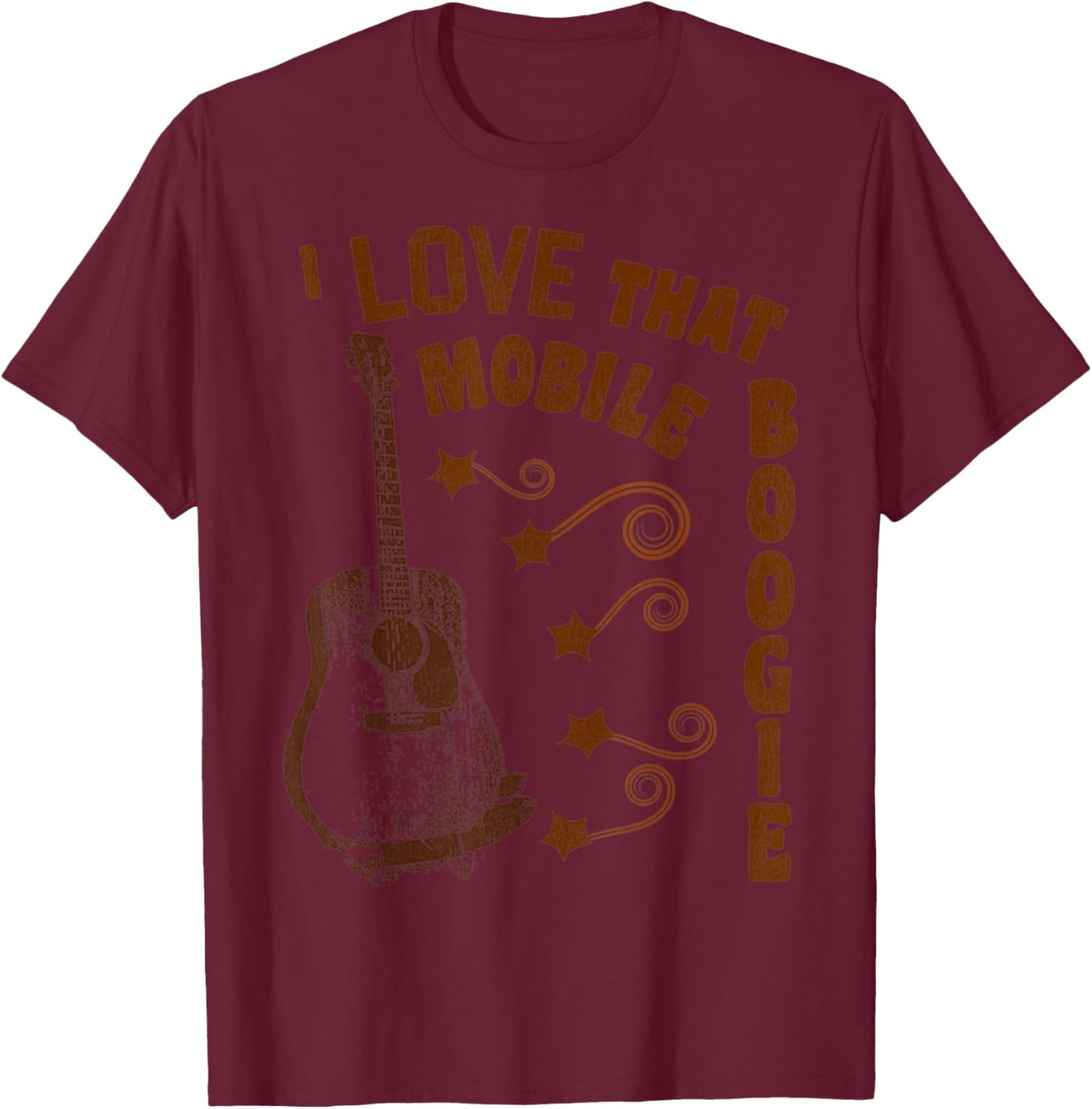 Vintage I Love That Mobile Boogie Retro Music Classic Style T-Shirt - T-Shirt | Maroon