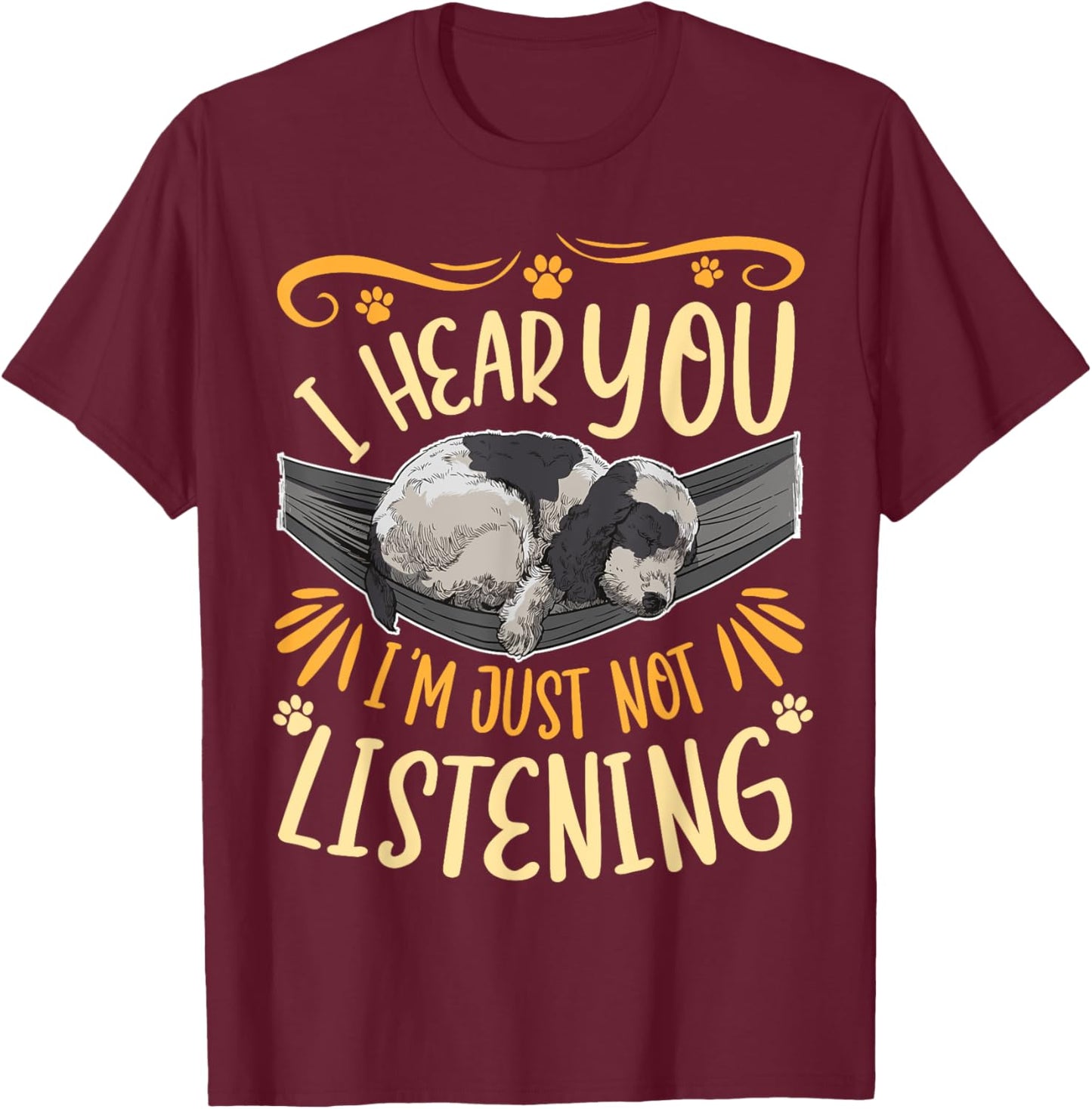 I Hear You I'm Just Not Listening Cocker Spaniel T-Shirt - T-Shirt | Maroon
