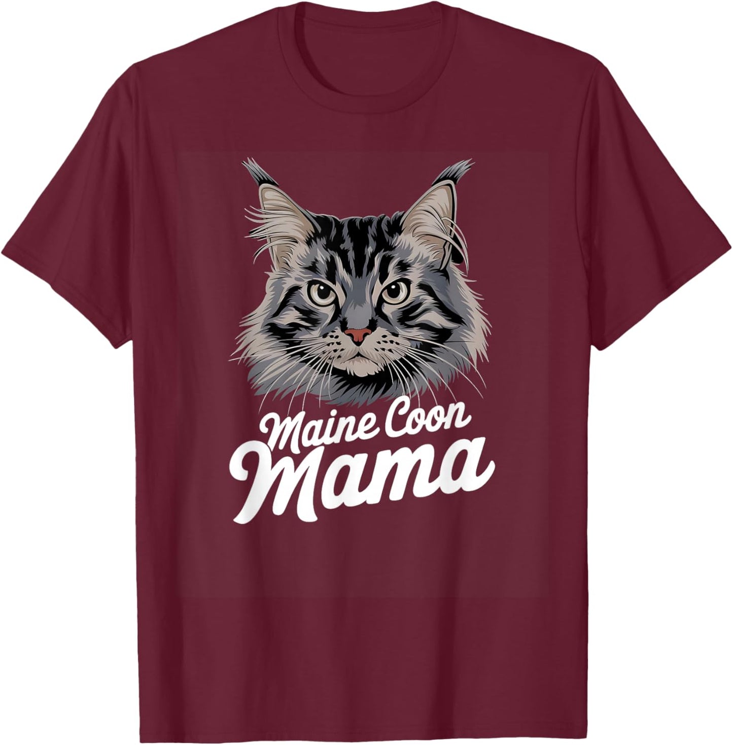 Maine Coon Mama Cat T-Shirt - T-Shirt | Maroon