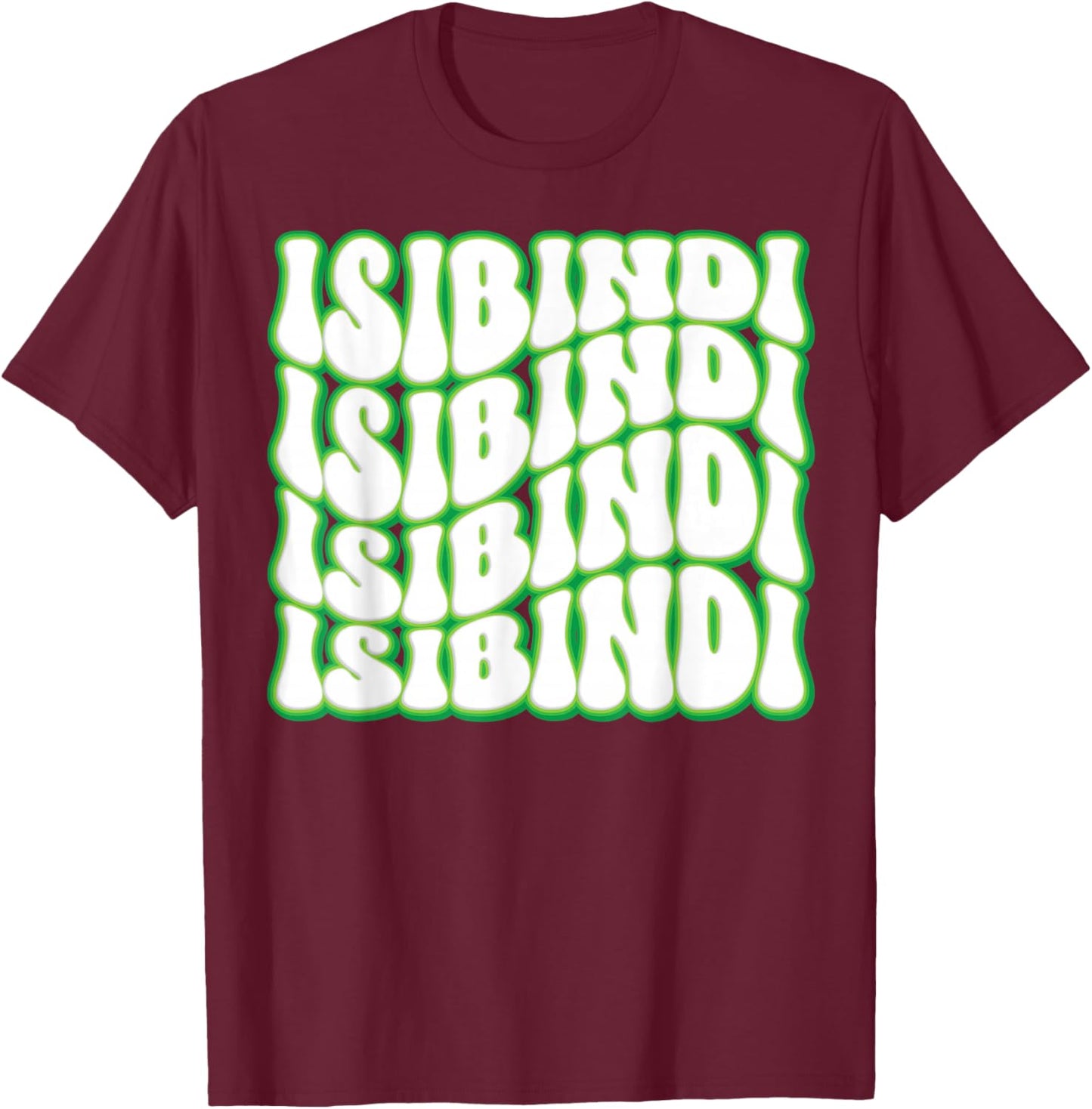 Isibindi - Groovy Wavy Style School Spirit Wear T-Shirt - T-Shirt | Maroon