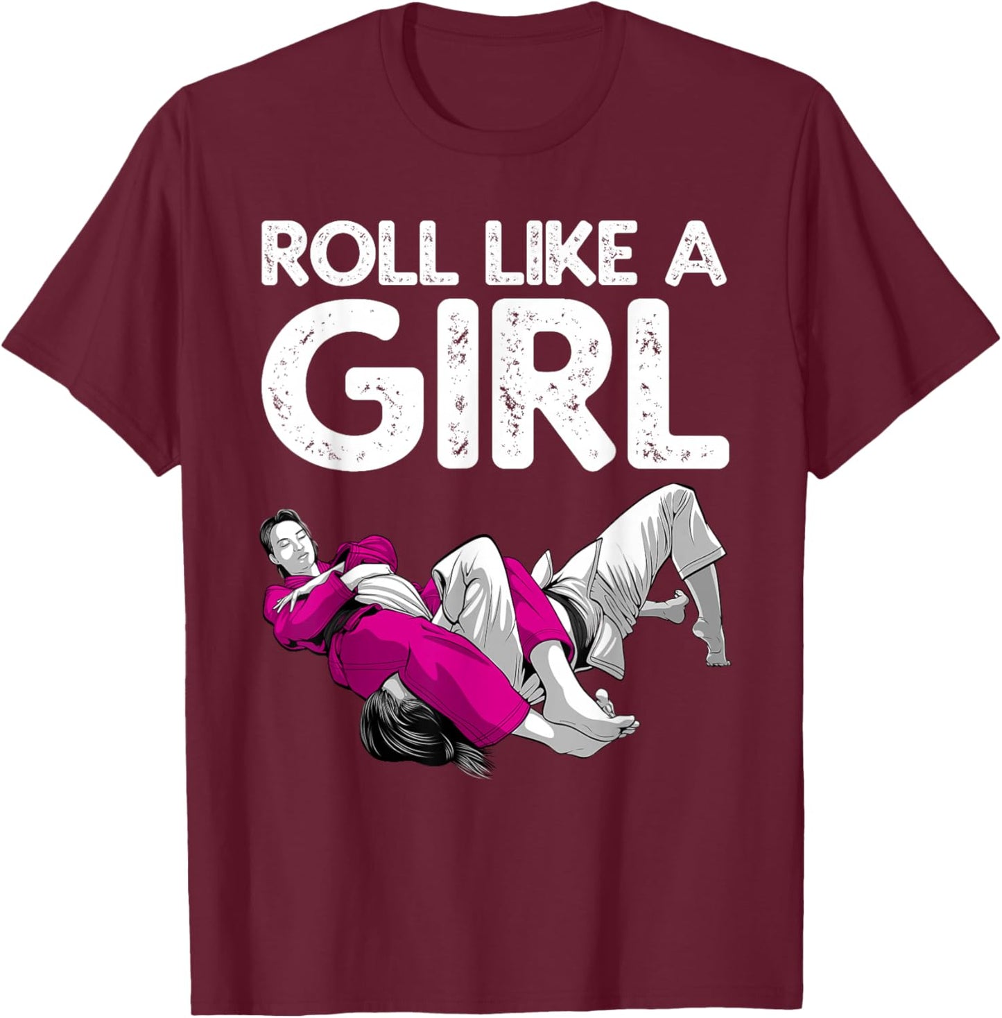 Funny Jiu Jitsu Art Girls Kids Brazilian Jiu Jitsu T-Shirt - T-Shirt | Maroon