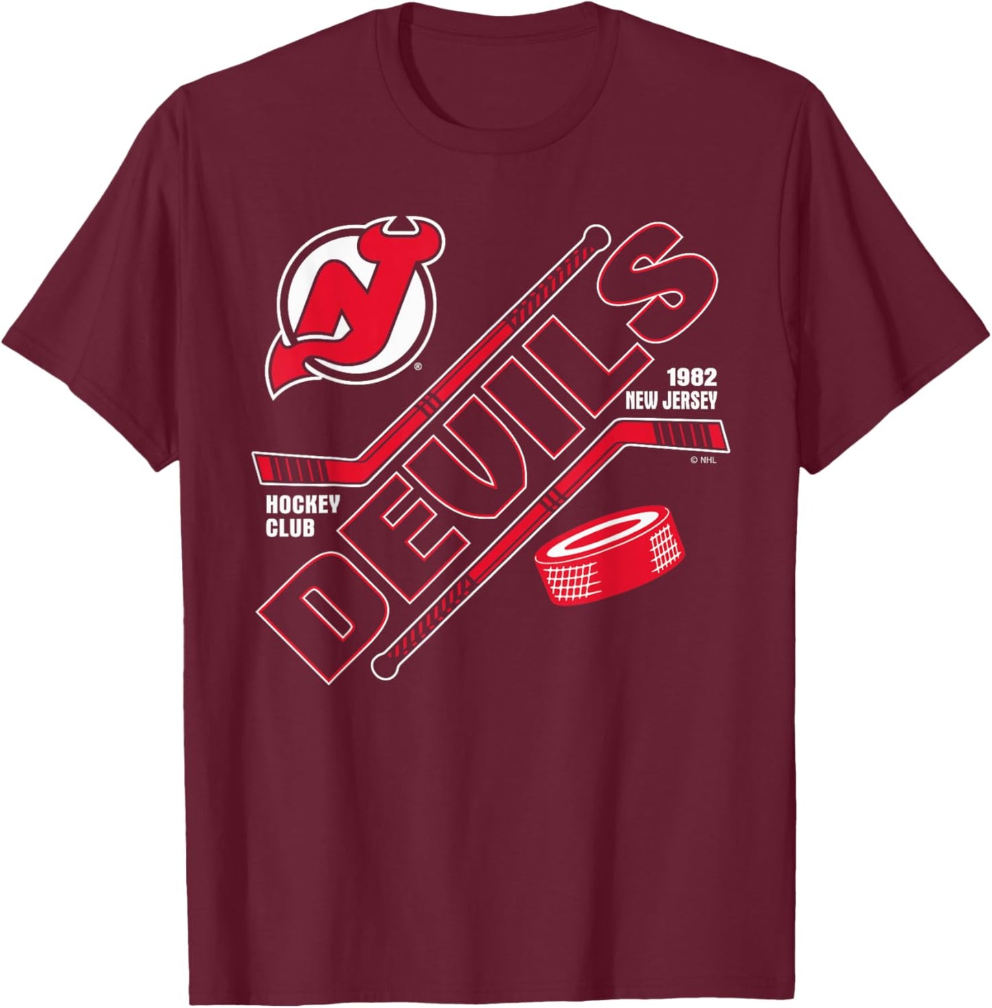 New Jersey Devils Force Black Officially Licensed T-Shirt - T-Shirt | Maroon
