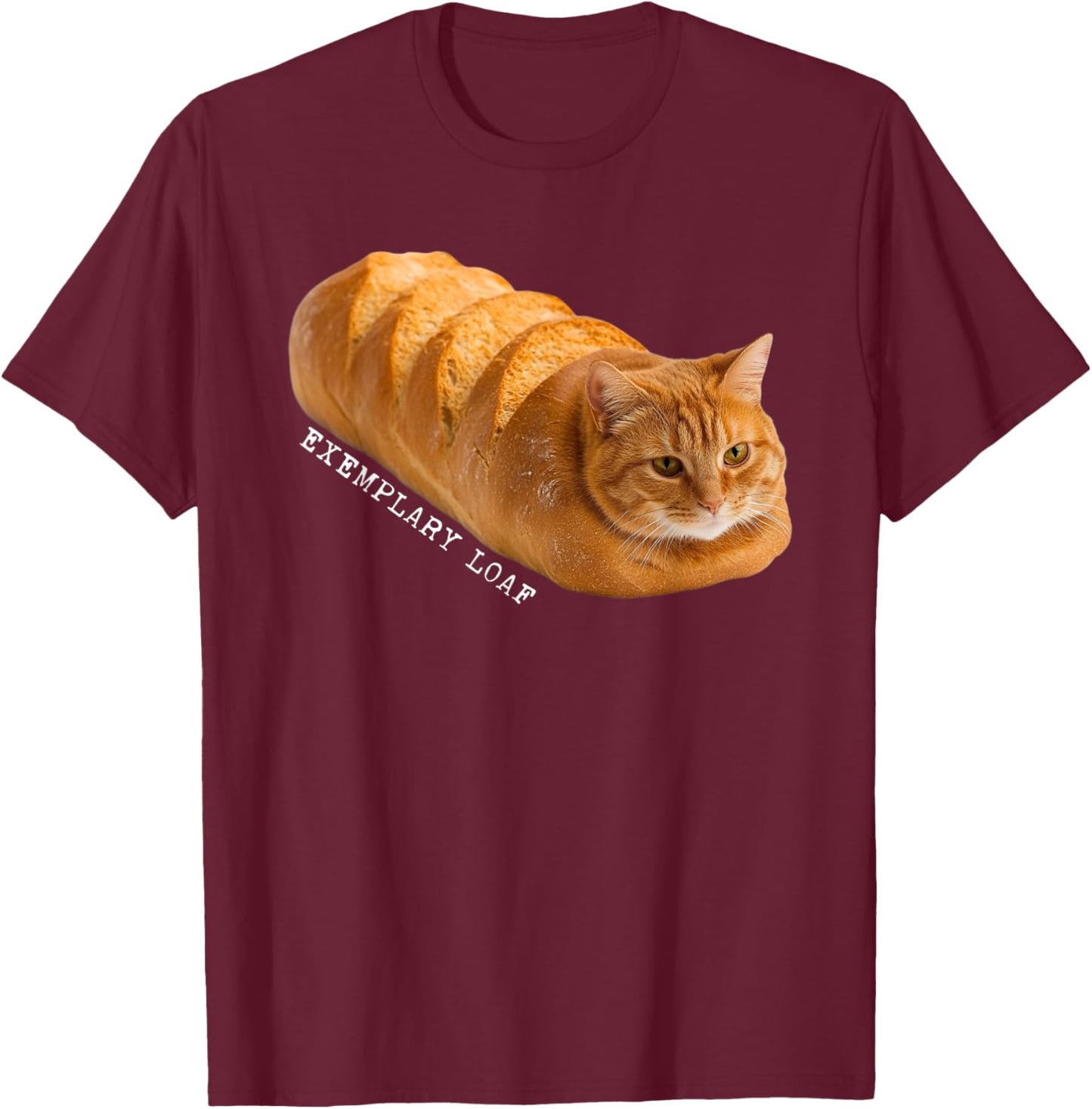 Ginger Cat Loaf Kitten Bread Funny Loafing Cat Lover Women Kids T-Shirt - T-Shirt | Maroon