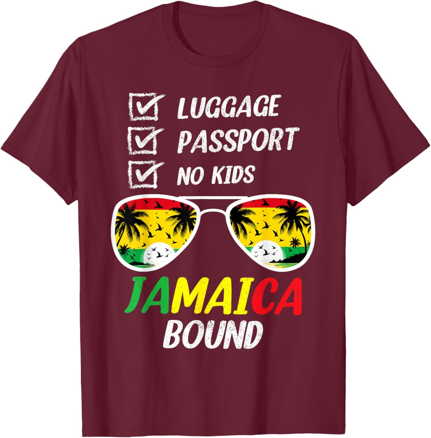 Jamaican Travel Vacation Trip Outfit to Jamaica Men Women T-Shirt - T-Shirt | Maroon