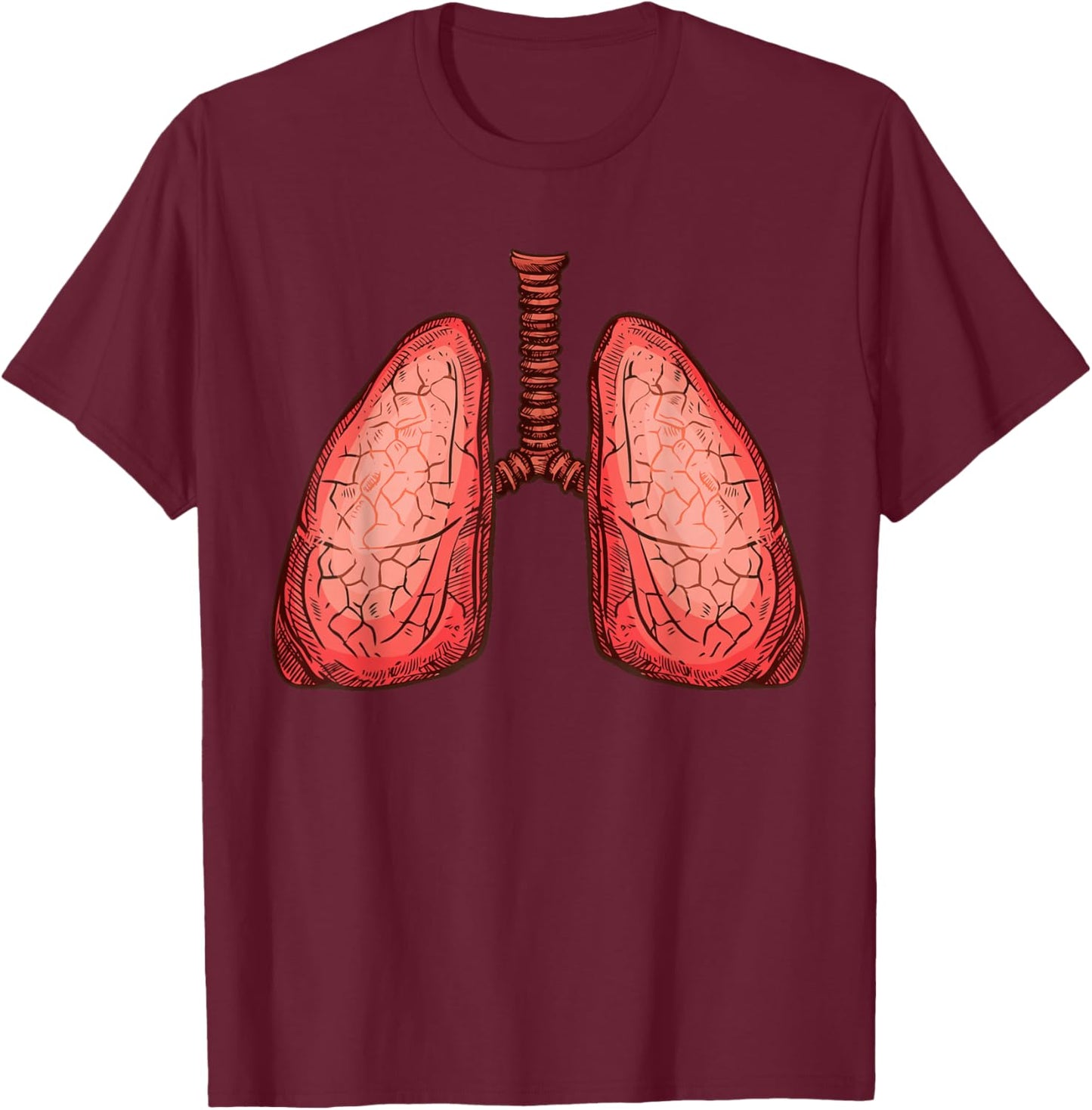 Human Body Organs Anatomy Group Costumes - Lungs Costume T-Shirt - T-Shirt | Maroon