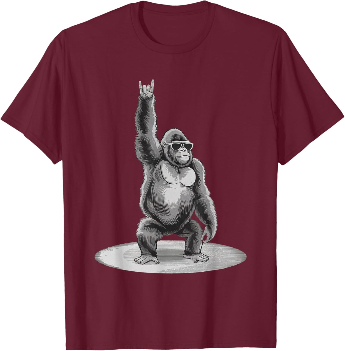 Gorilla Rock Music Boys Kids Men Gorilla Vintage Animal T-Shirt - T-Shirt | Maroon
