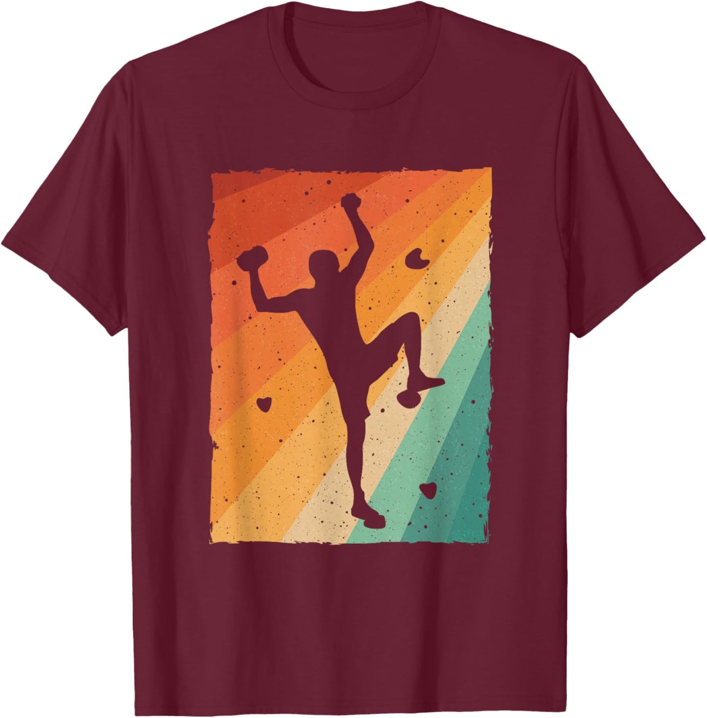 Vintage Bouldering Design Women Kids Rock Climbing T-Shirt - T-Shirt | Maroon