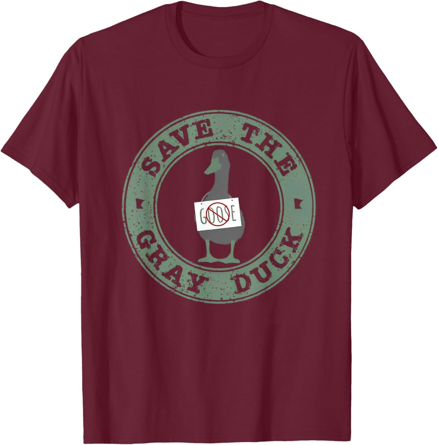 Save The Gray Duck T-Shirt - T-Shirt | Maroon