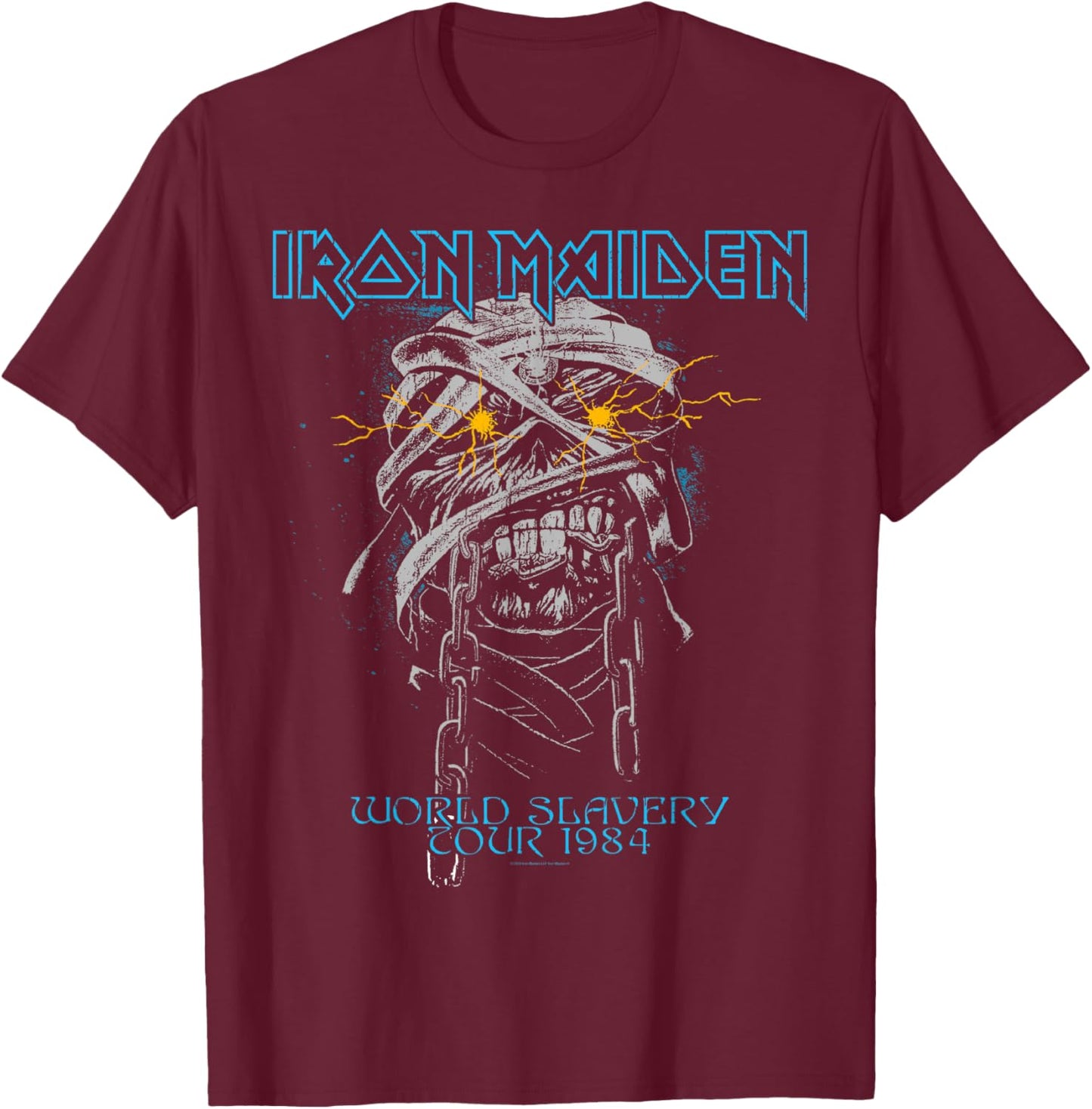 Iron Maiden - Powerslave Head Mummy Navy T-Shirt - T-Shirt | Maroon
