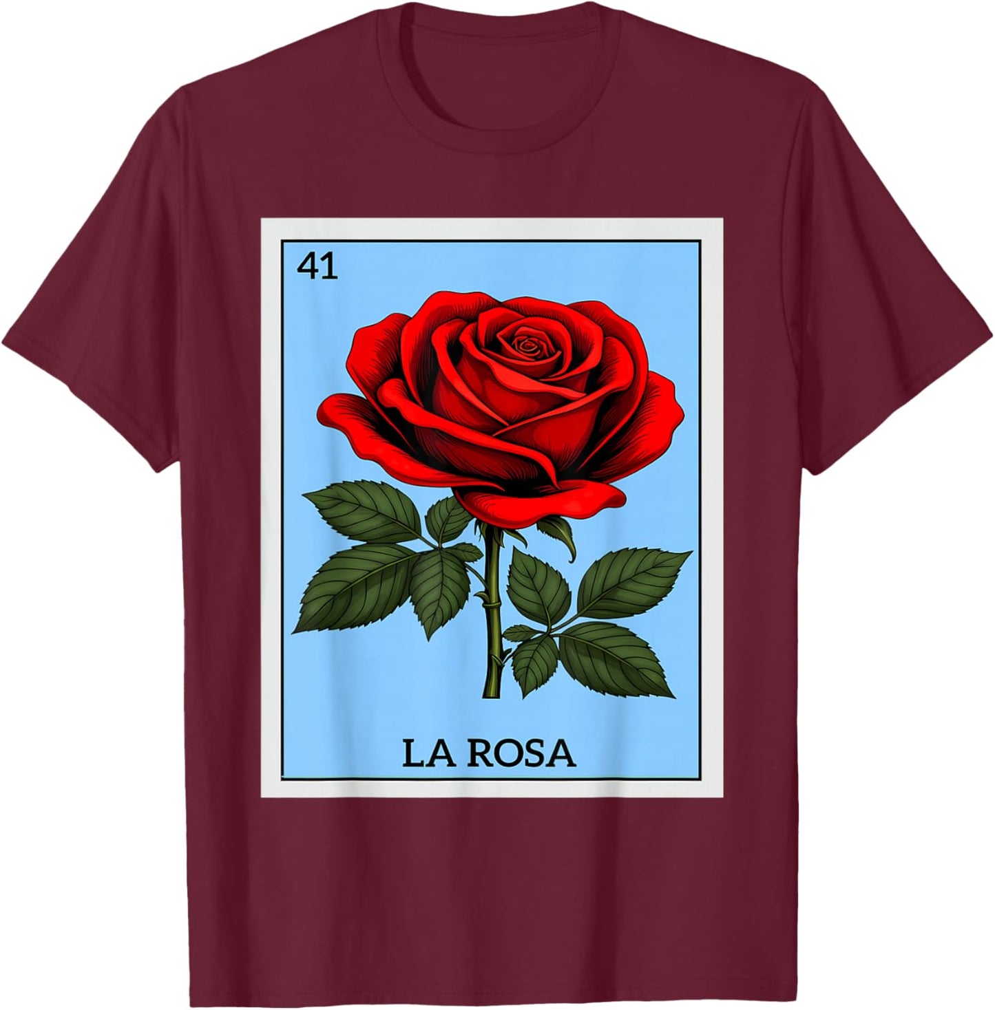 Rosa Card Mexican Lottery T-Shirt - T-Shirt | Maroon