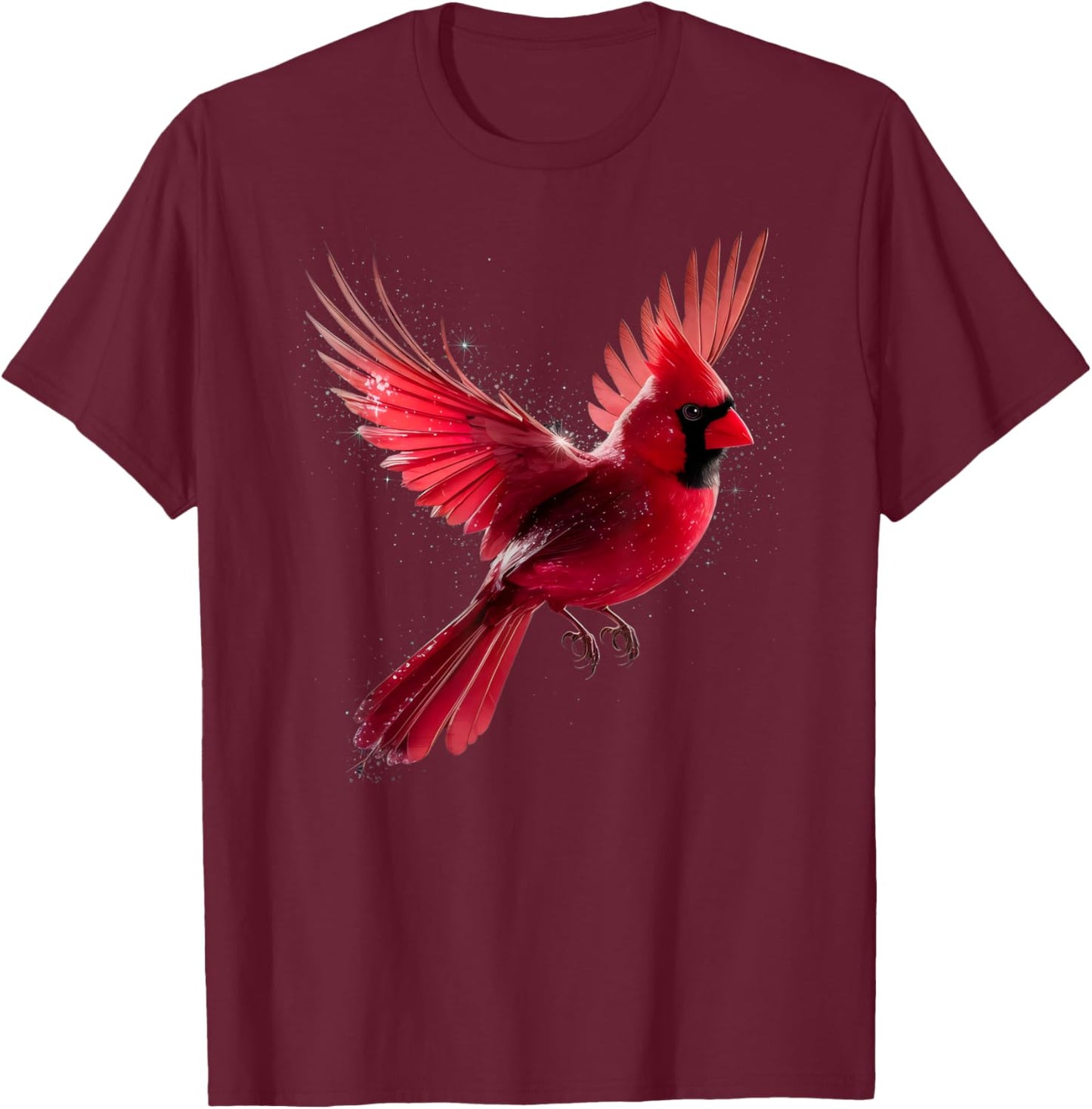 Cute Red Cardinal Bird Lovers Birdwatching Birding Vintage T-Shirt - T-Shirt | Maroon