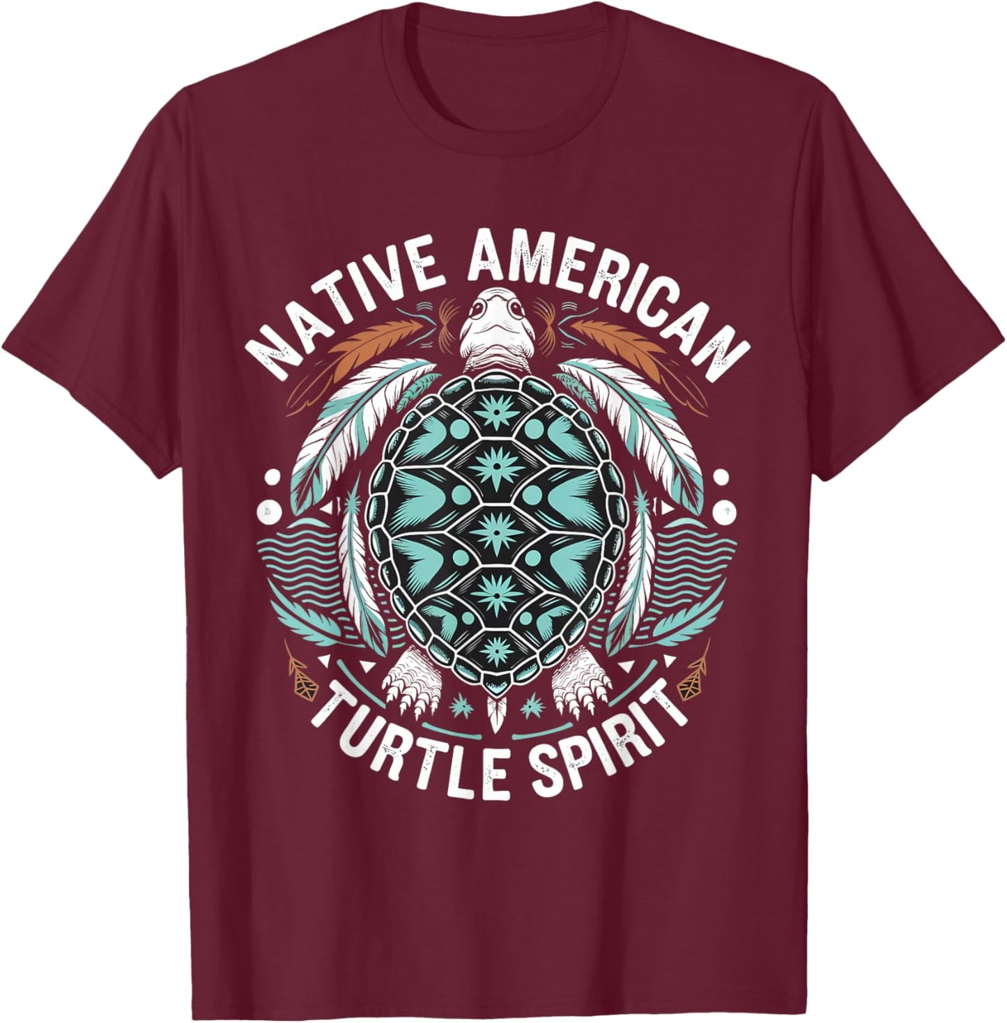 Turtle Spirit Indigenous Native Americans T-Shirt - T-Shirt | Maroon