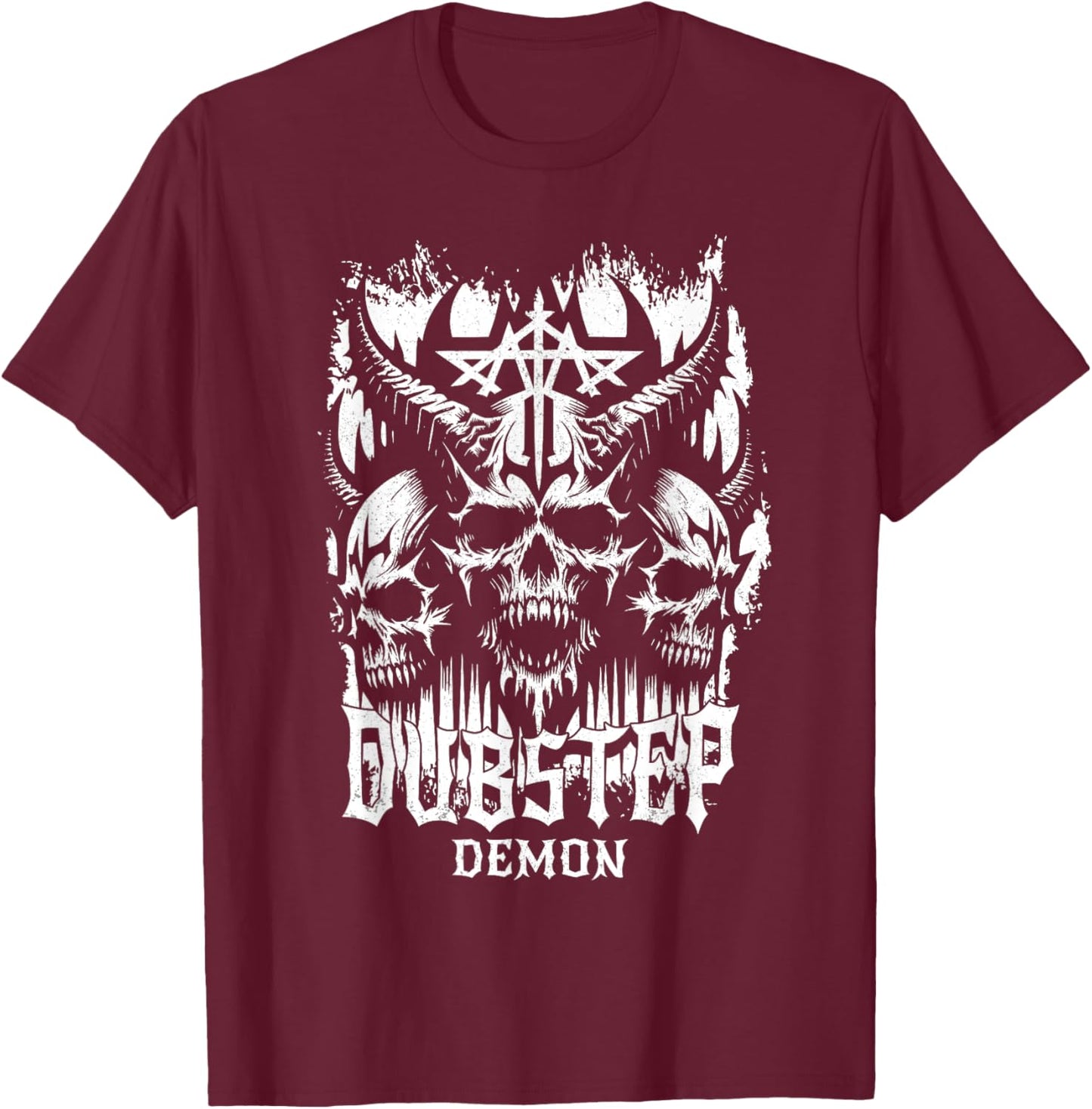 Cool Dubstep Shirt | Riddim Dubstep Demon T-Shirt - T-Shirt | Maroon