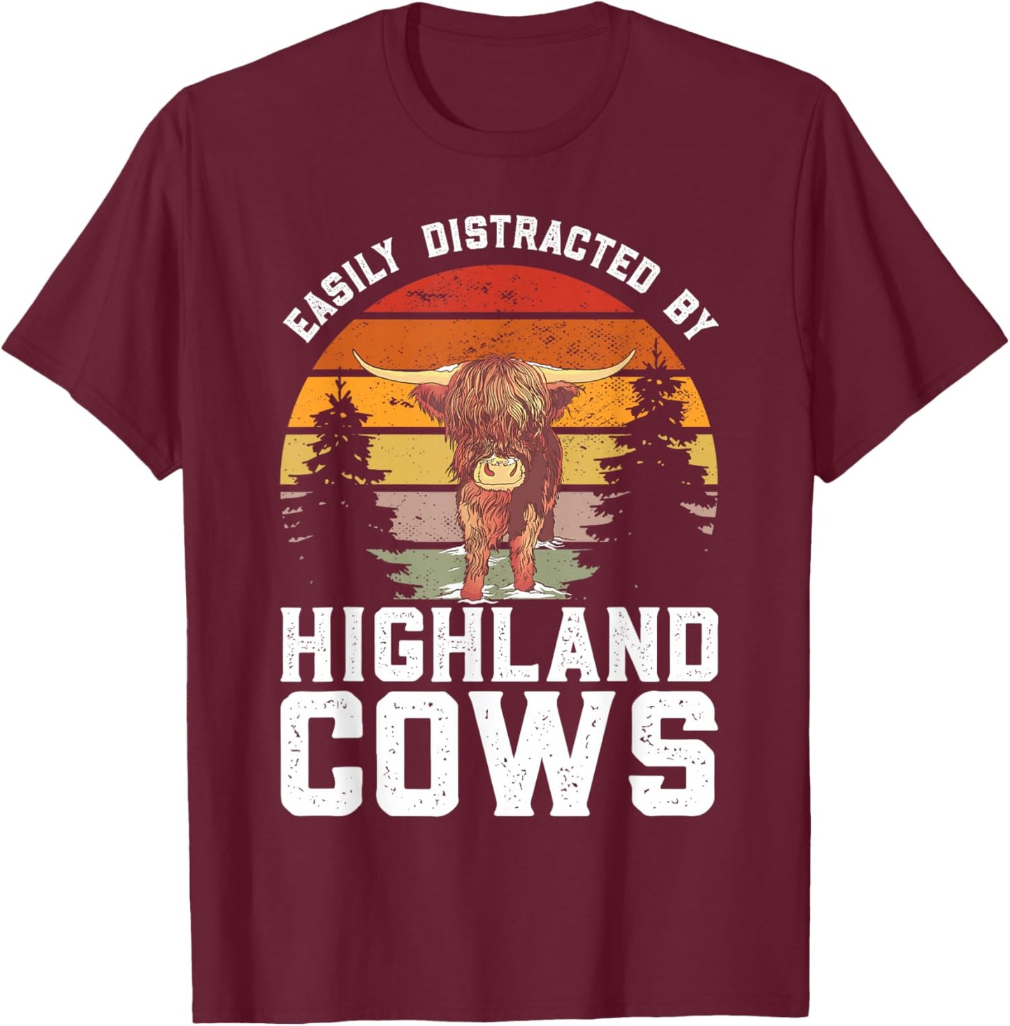 Highland Cow T-Shirt - T-Shirt | Maroon