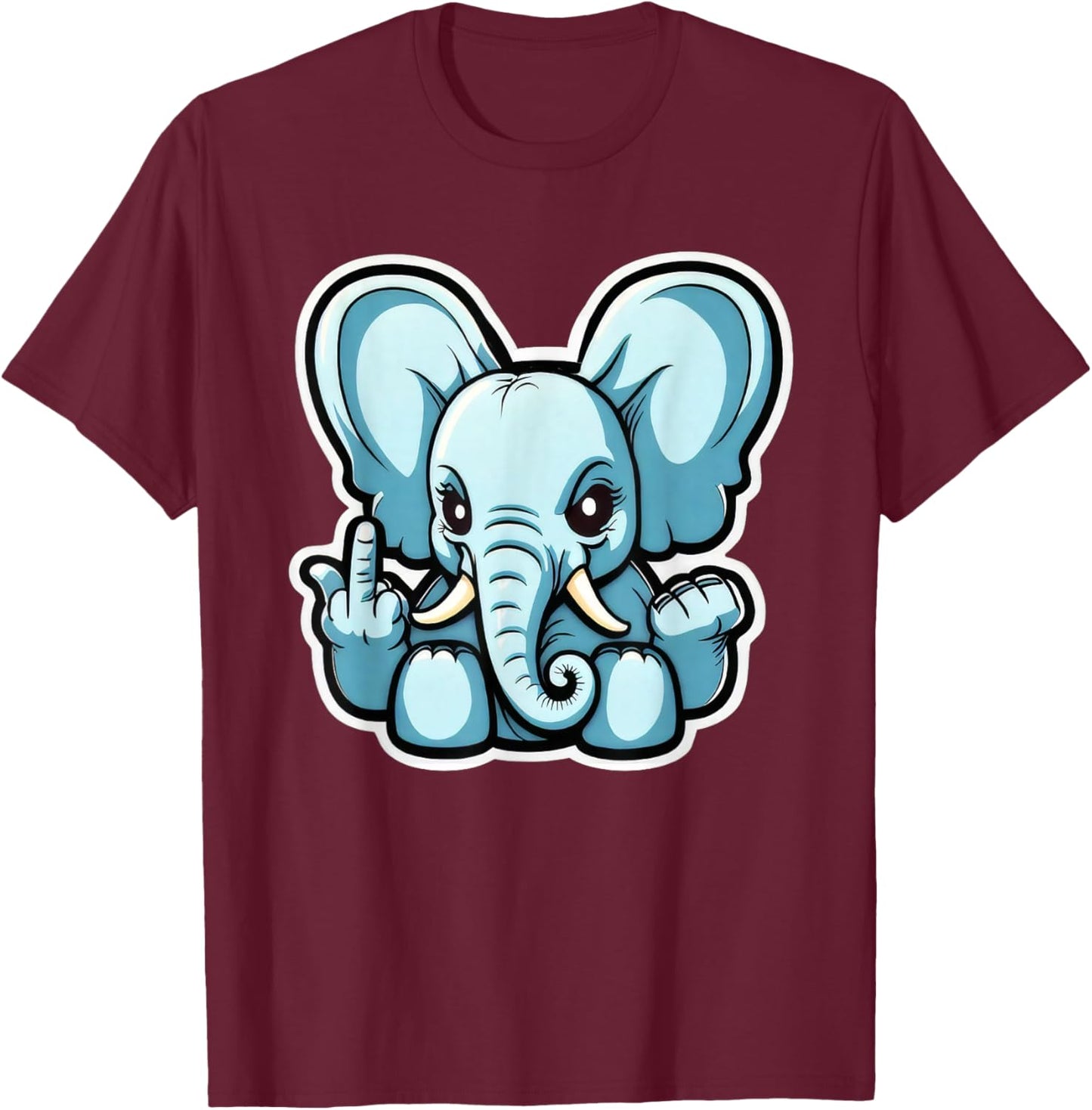 No elephants in captivity FU middle finger ban zoos wild T-Shirt - T-Shirt | Maroon