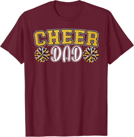 Proud Cheer Daddy My Favorite Cheerleader Calls Me Dad Men T-Shirt - T-Shirt | Maroon