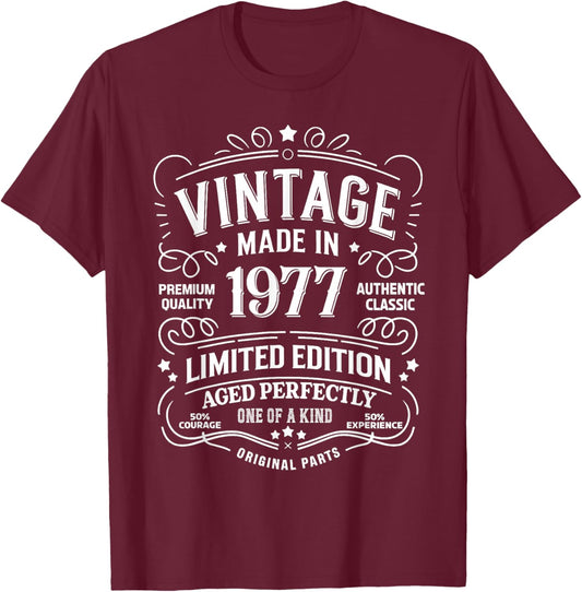 49th Birthday 1977 Birthday Gifts Women T-Shirt - T-Shirt | Maroon
