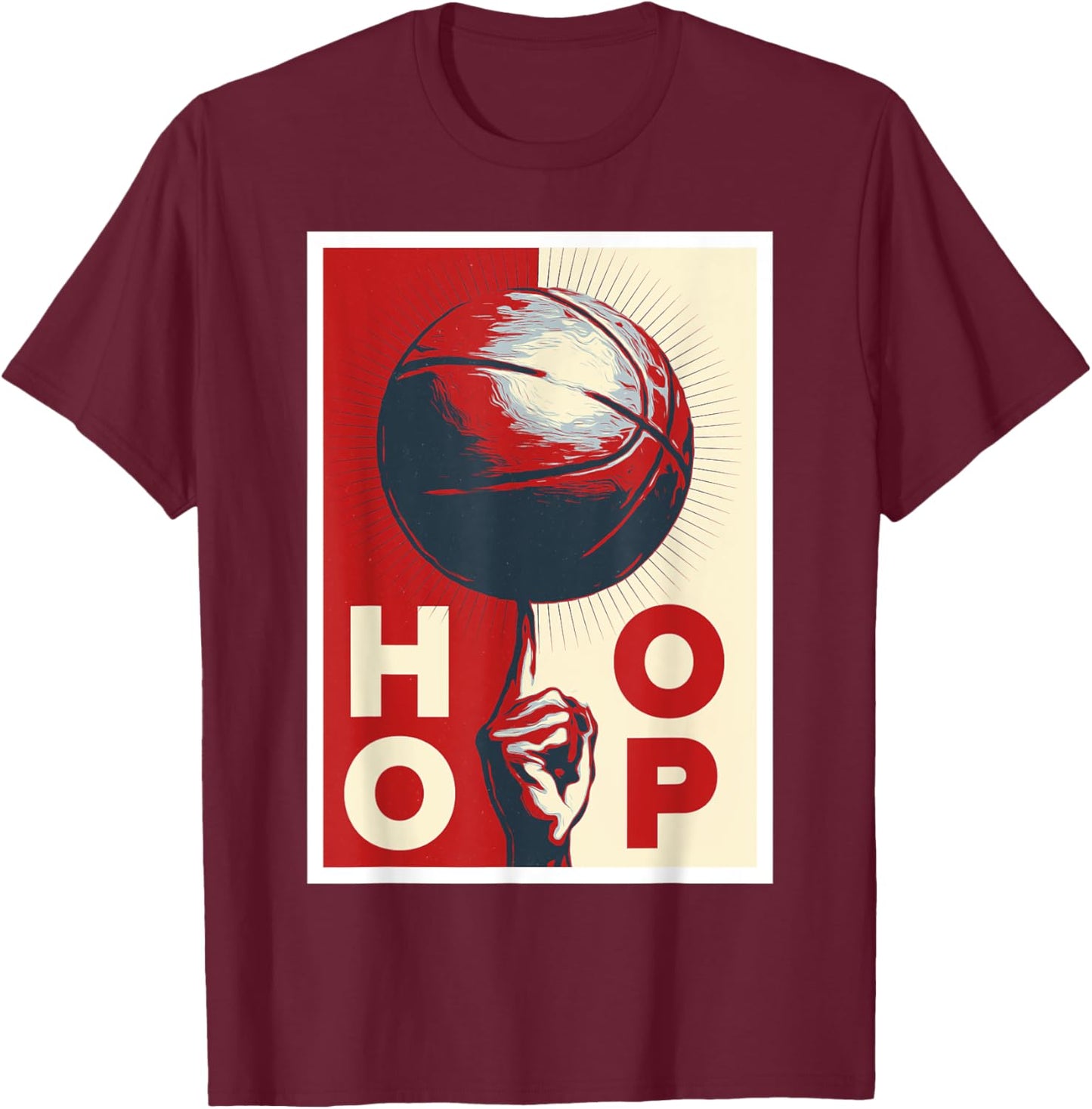 Hoop Basketball Player Streetball Lover T-Shirt - T-Shirt | Maroon