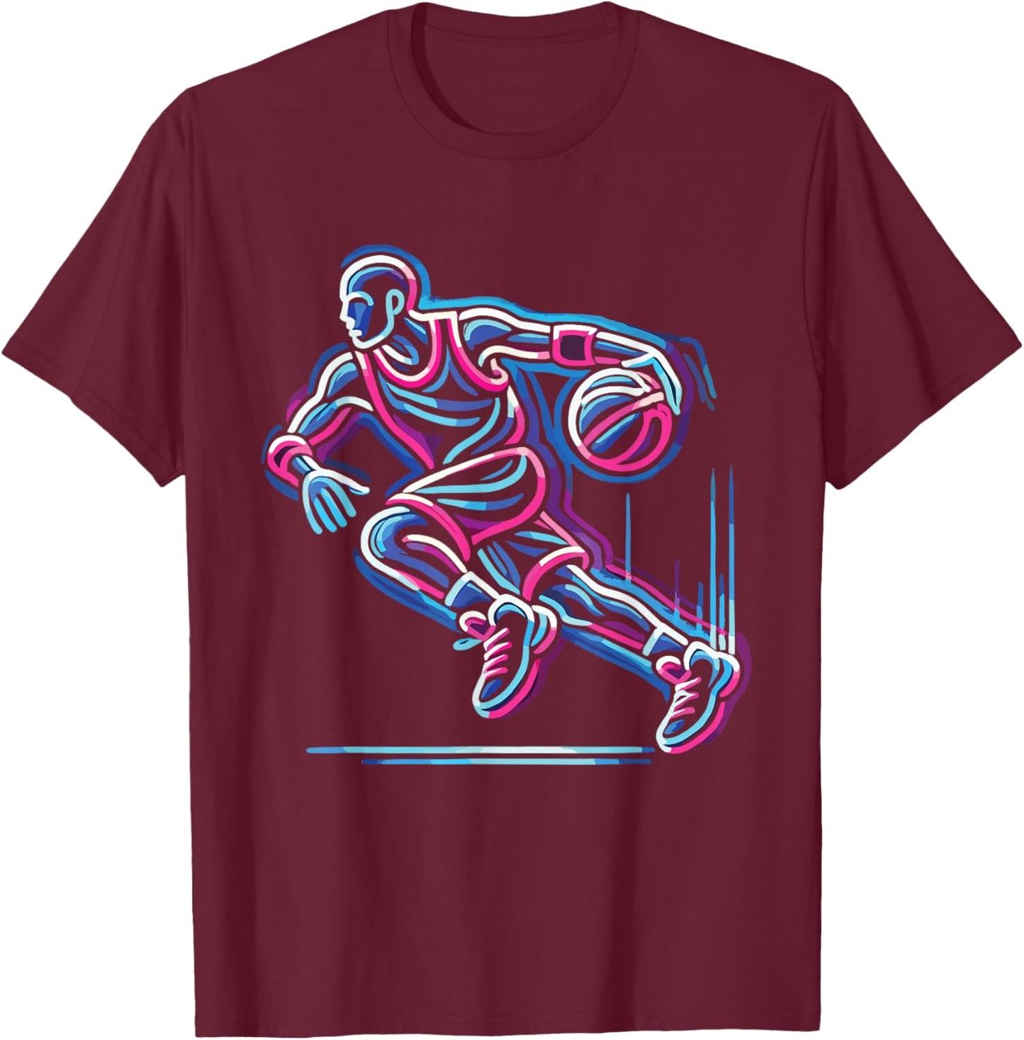 Basketball & Basketball Graphic | Boys, Kids, | Men & Women T-Shirt - T-Shirt | Maroon