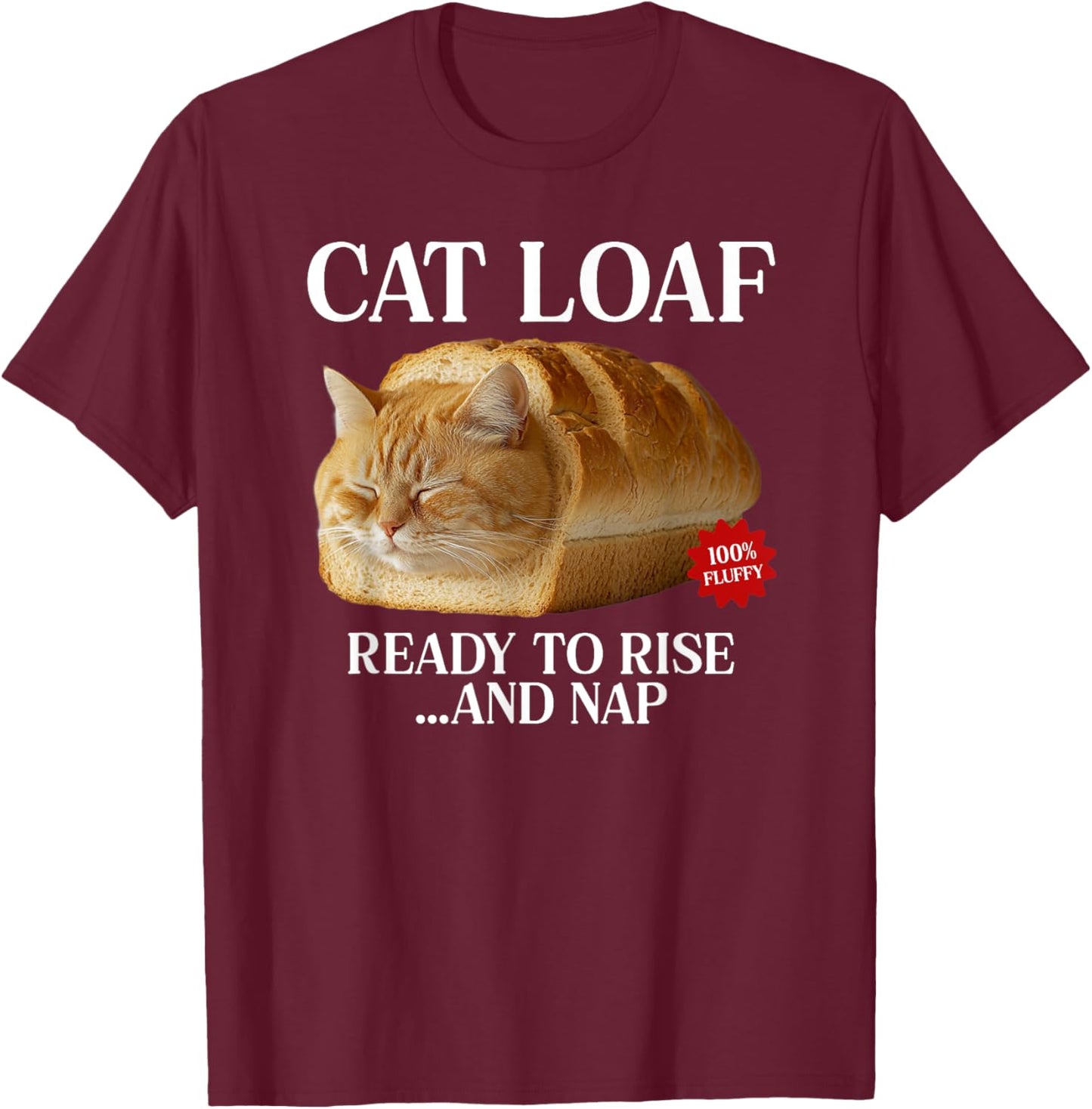 Lazy Cat Loaf Kitten Bread Funny Loafing Cat Women Kids T-Shirt - T-Shirt | Maroon