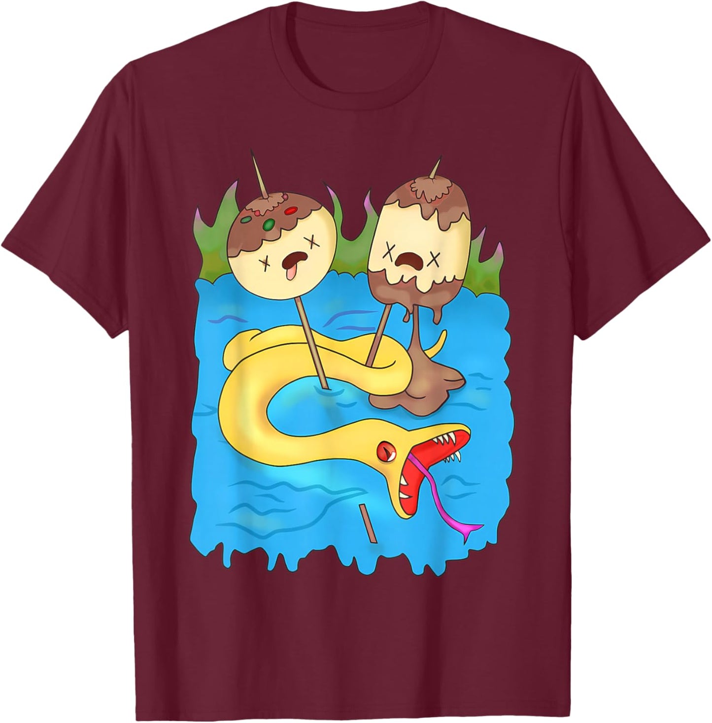 Bubblegums Favorite Rock Snake T-Shirt - T-Shirt | Maroon