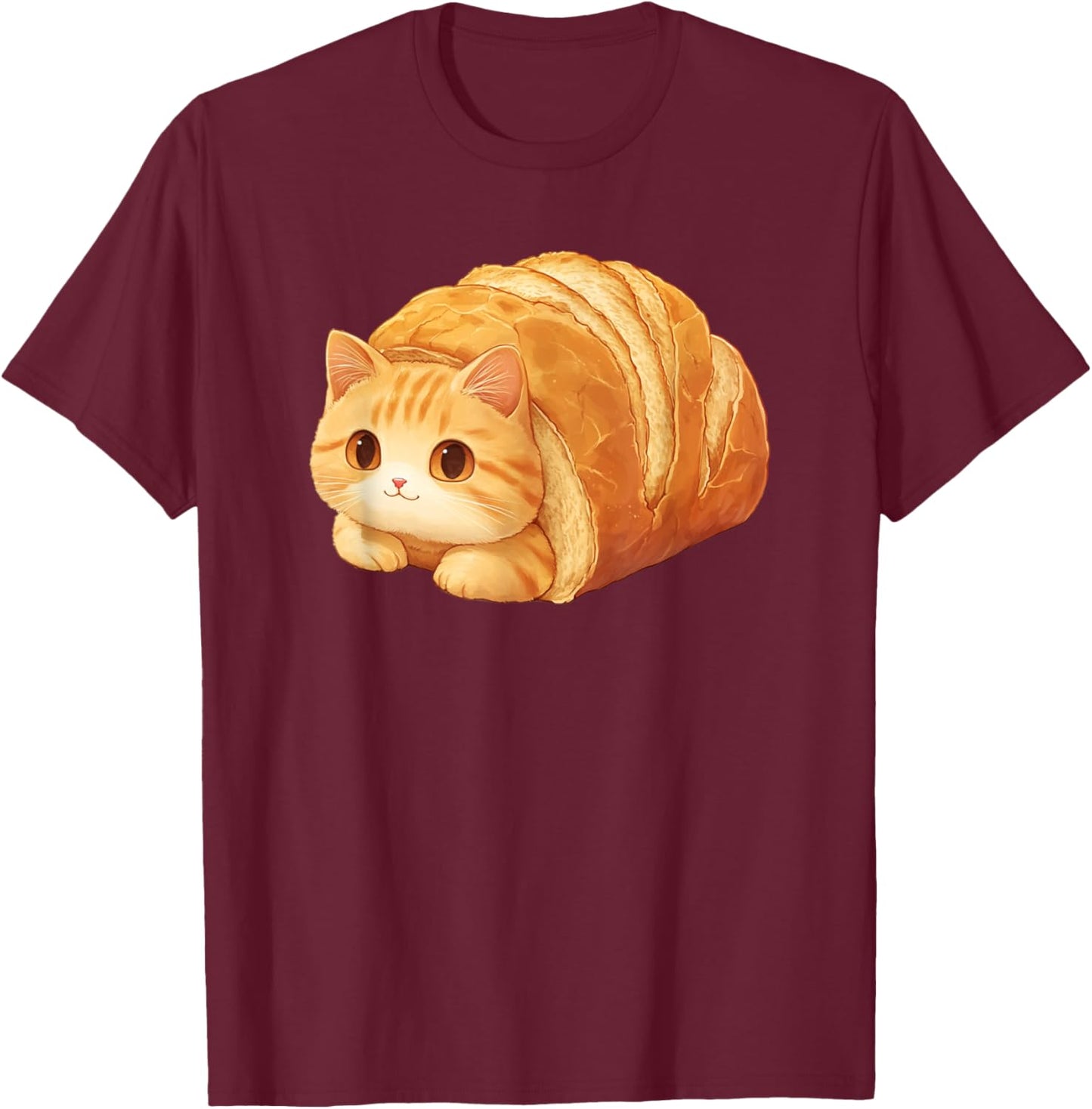 Freshly Baked Cat Loaf Anime Bread Kitten Men Women Kids T-Shirt - T-Shirt | Maroon