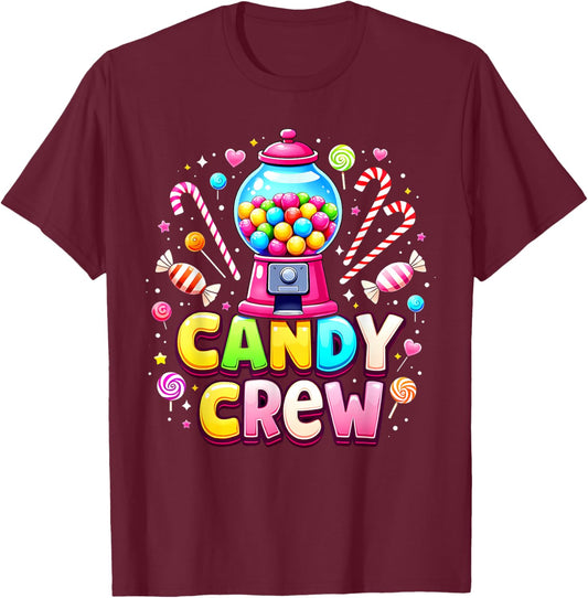 Candy Crew Candy Costume Men Women Kids Matching family T-Shirt - T-Shirt | Maroon