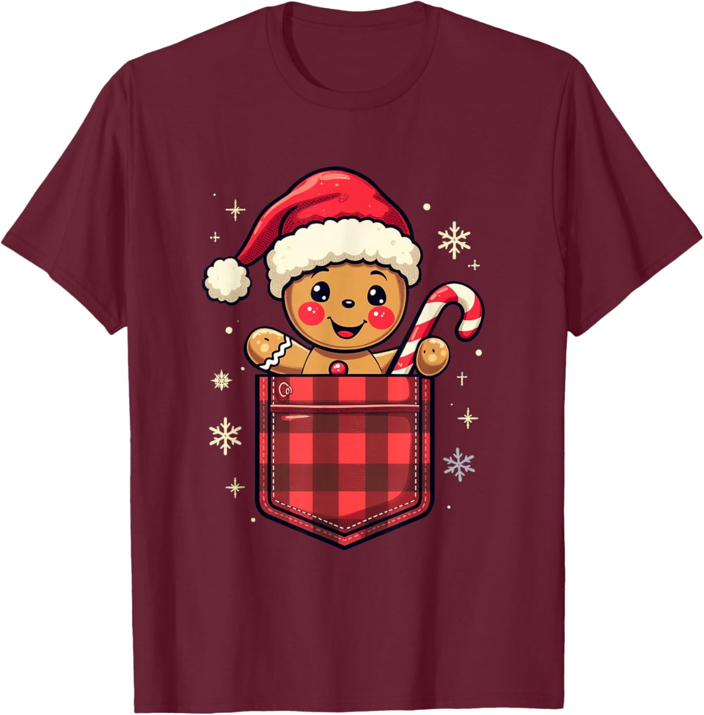 Christmas Gingerbread T-Shirt - T-Shirt | Maroon