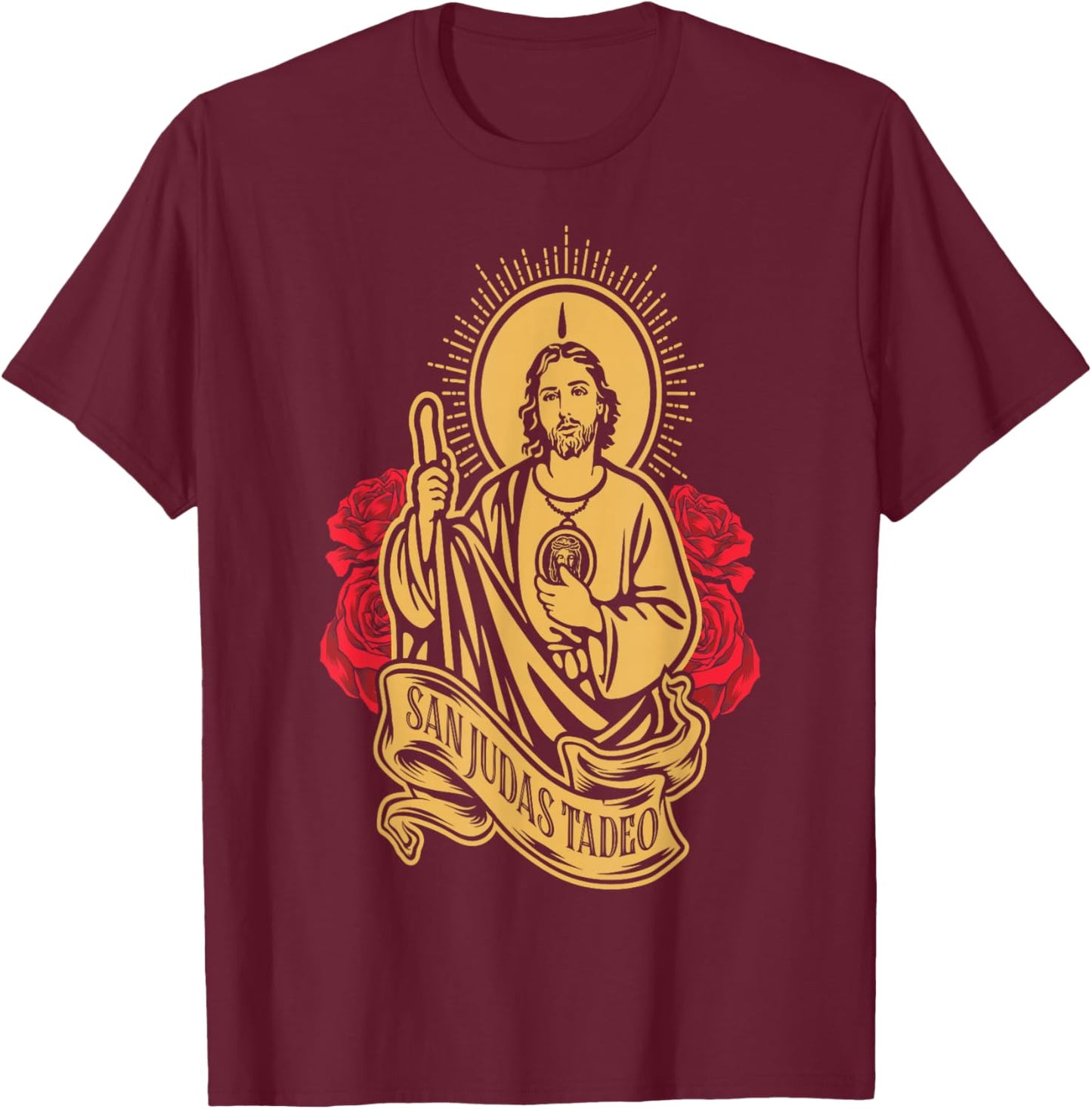 la protección de San Judas Tadeo contra enemigos y envidias T-Shirt - T-Shirt | Maroon