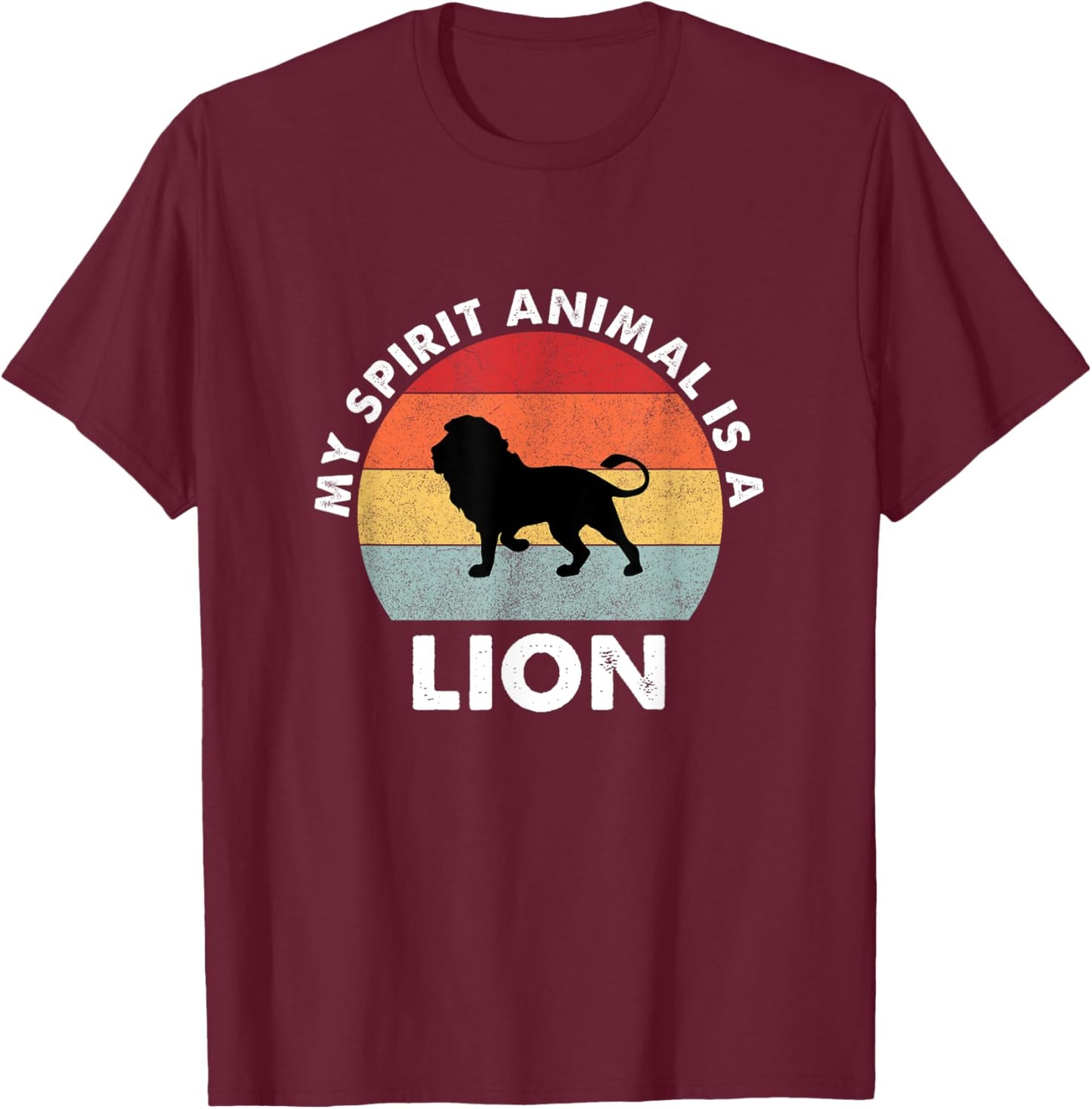 Vintage My Spirit Animal is a Lion T-Shirt - T-Shirt | Maroon
