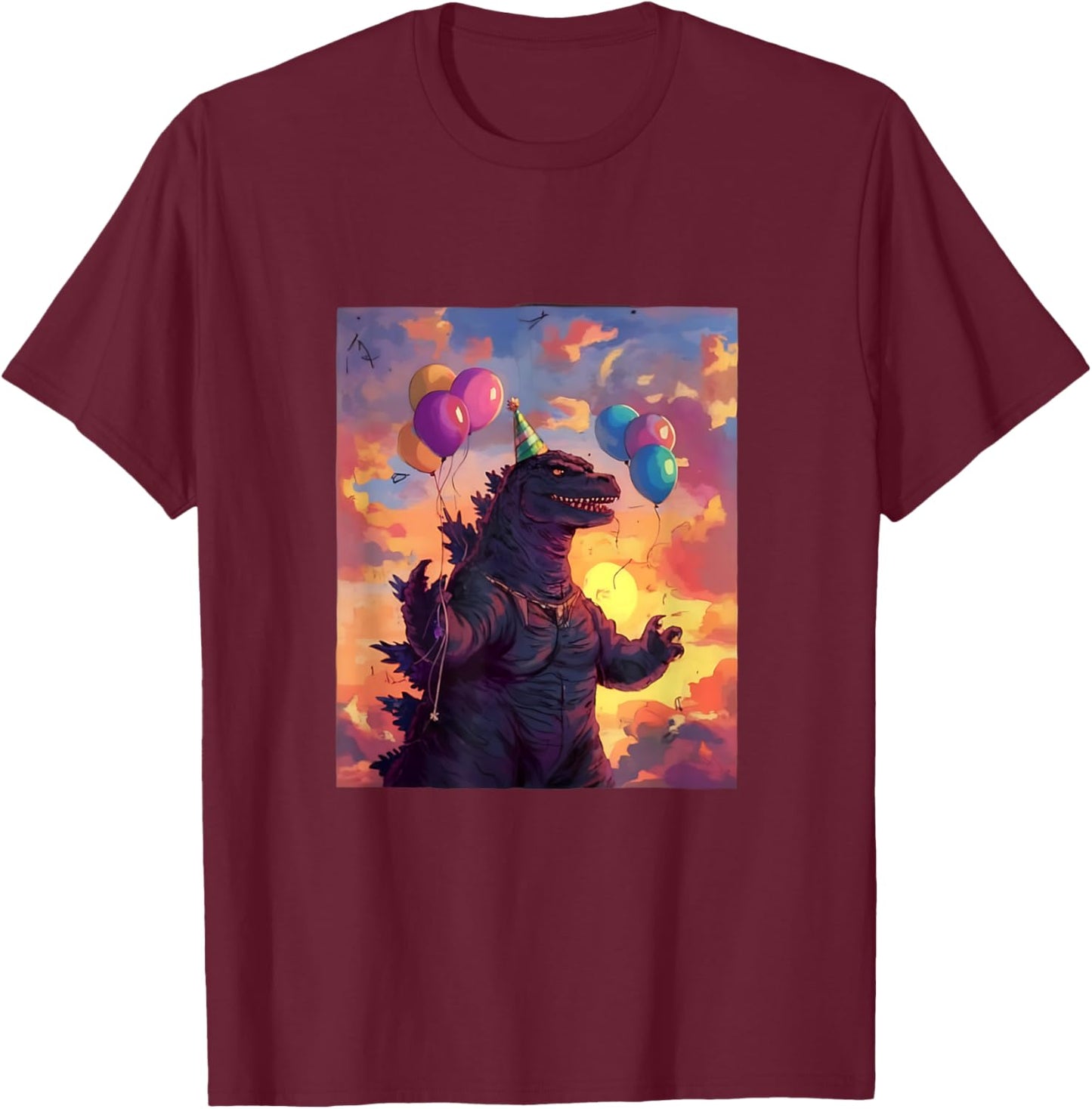 Kaiju Birthday Party Japan Monster Movie Bday Japanese T-Shirt - T-Shirt | Maroon