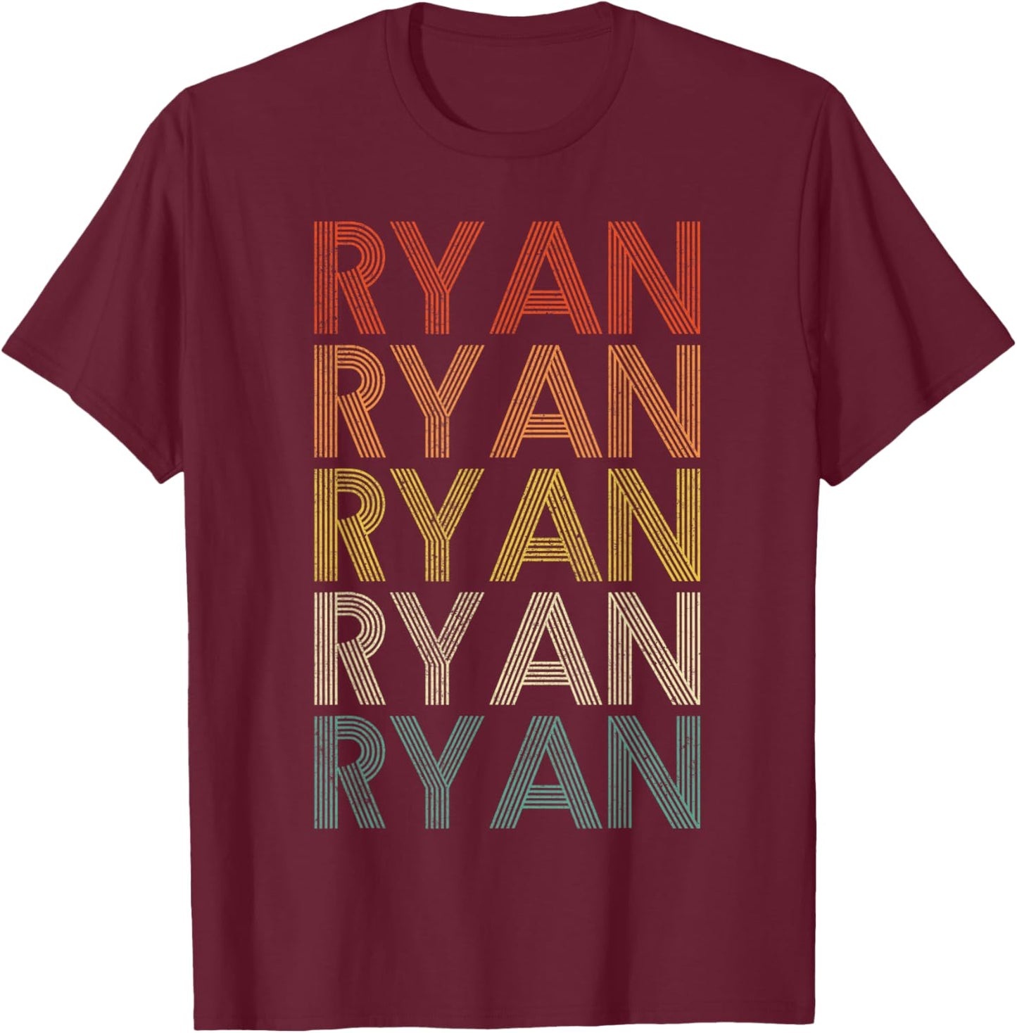 Ryan Vintage Retro T-Shirt - T-Shirt | Maroon