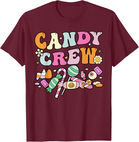 Groovy Halloween Candy Crew, Candyland Sour Patch T-Shirt - T-Shirt | Maroon