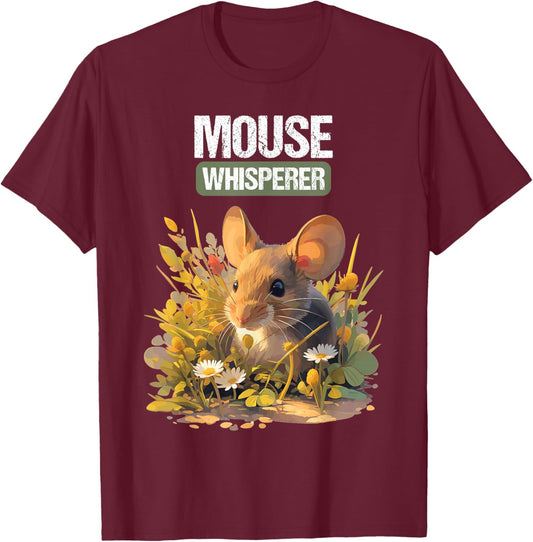 Mouse Whisperer. Mice Mouse T-Shirt - T-Shirt | Maroon