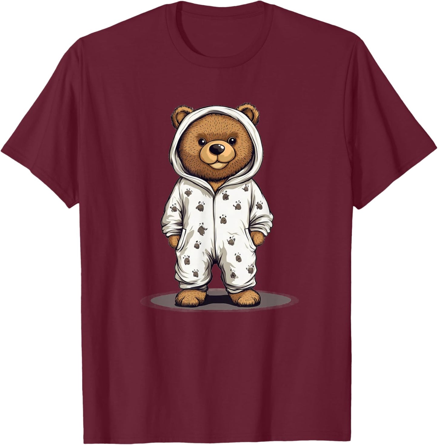 Cute Pajama Bear Outfit for Pajamas and Teddy Bear Lovers T-Shirt - T-Shirt | Maroon