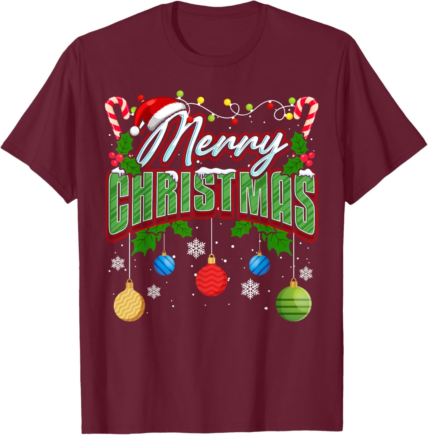 Merry Christmas Matching Family Merry Christmas Xmas T-Shirt - T-Shirt | Maroon