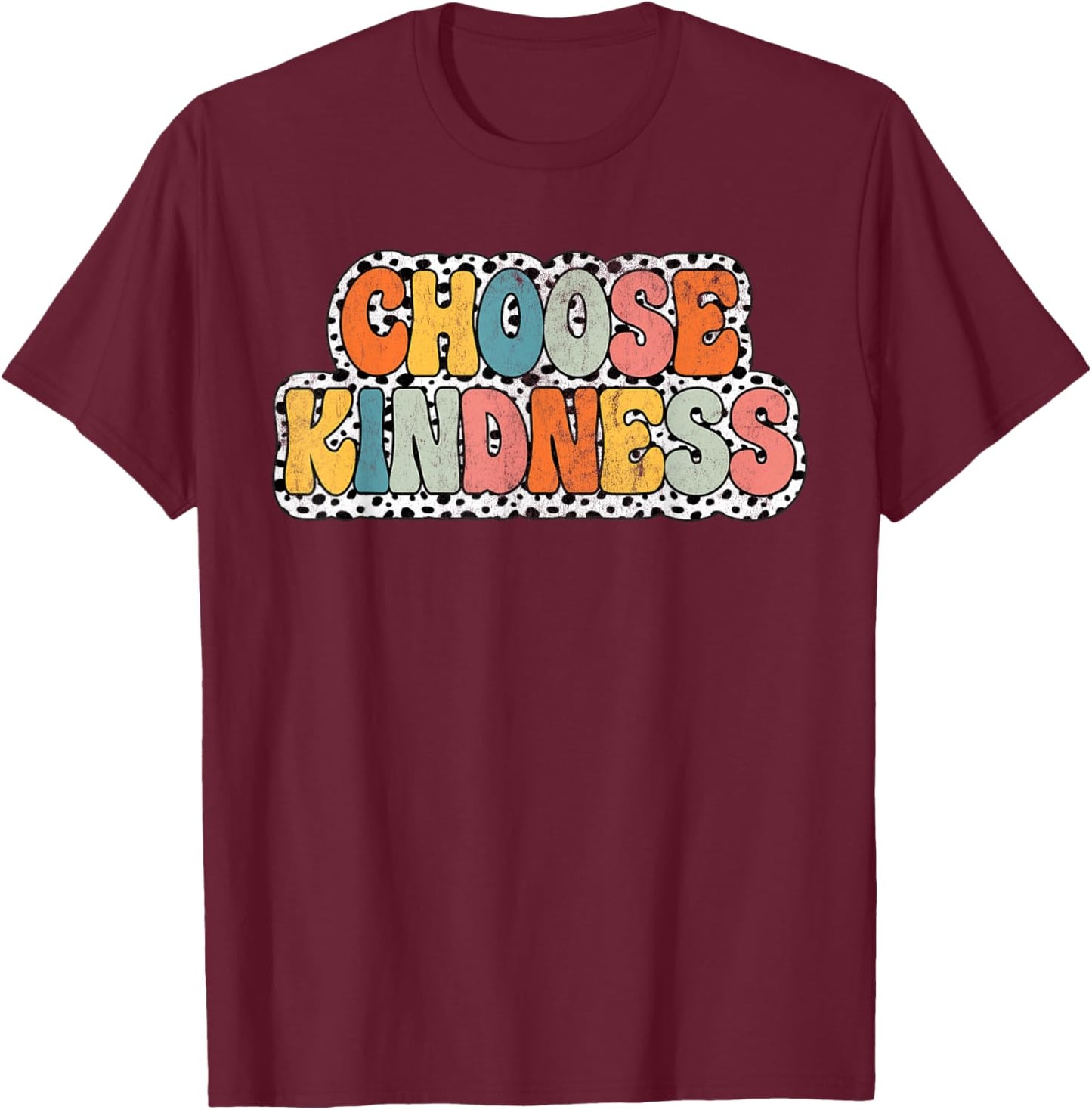 Choose Kindness Groovy Be Kind Teacher Back to school T-Shirt - T-Shirt | Maroon