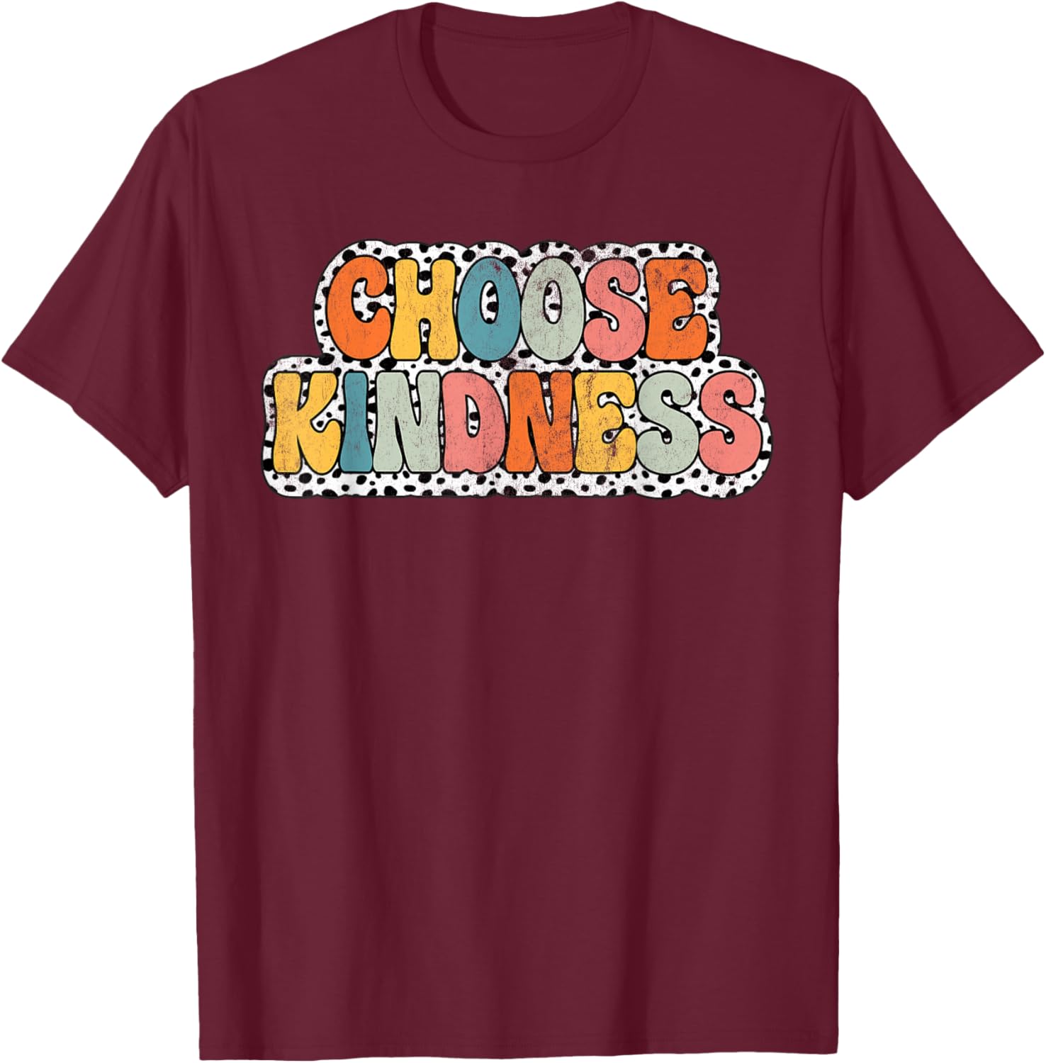 Choose Kindness Groovy Be Kind Teacher Back to school T-Shirt - T-Shirt | Maroon